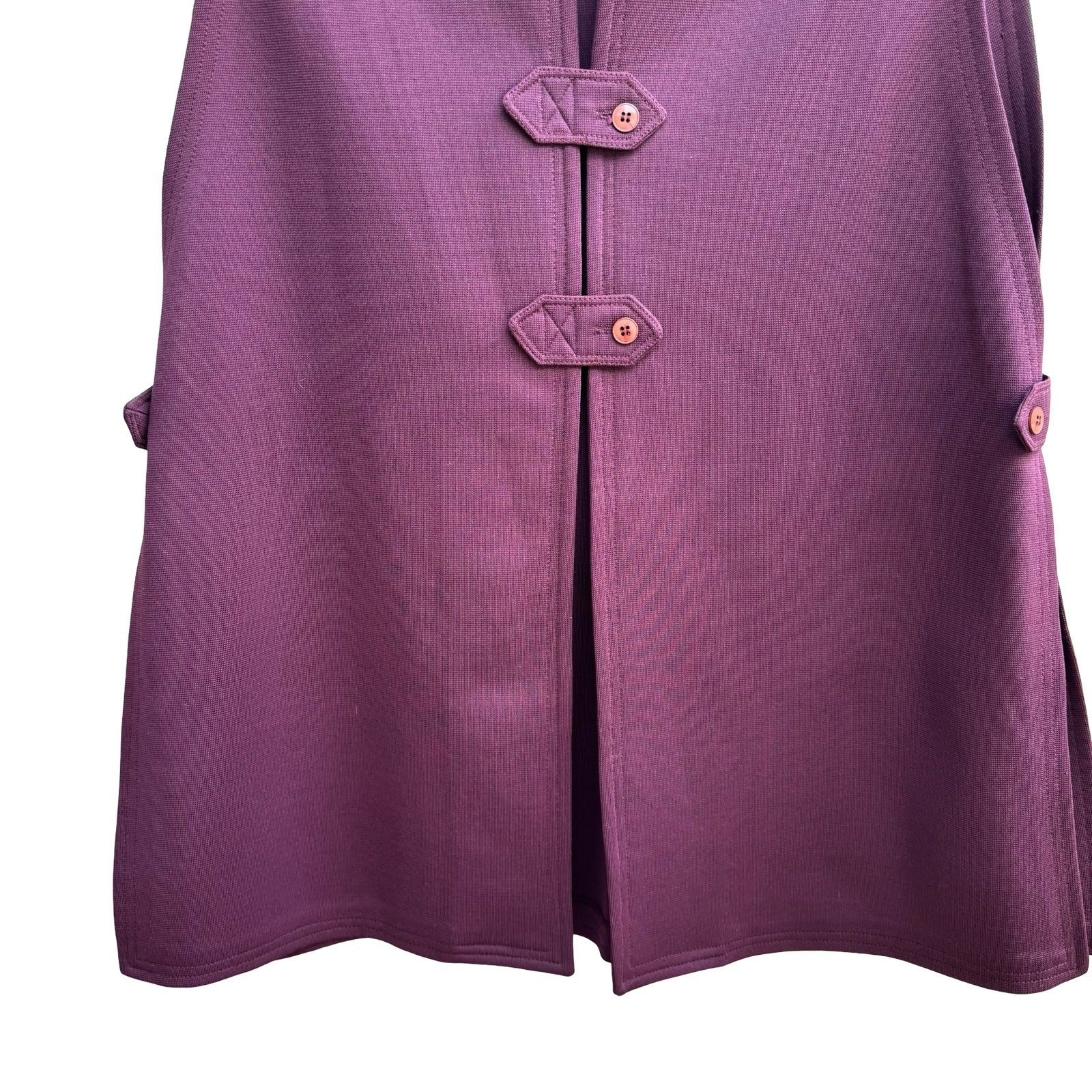 Amy Adams Vintage 70s 80s Lagenlook Layering Plum Double Knit Button Tab Vest