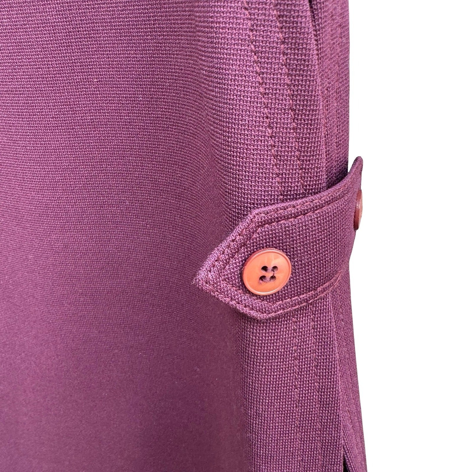 Amy Adams Vintage 70s 80s Lagenlook Layering Plum Double Knit Button Tab Vest