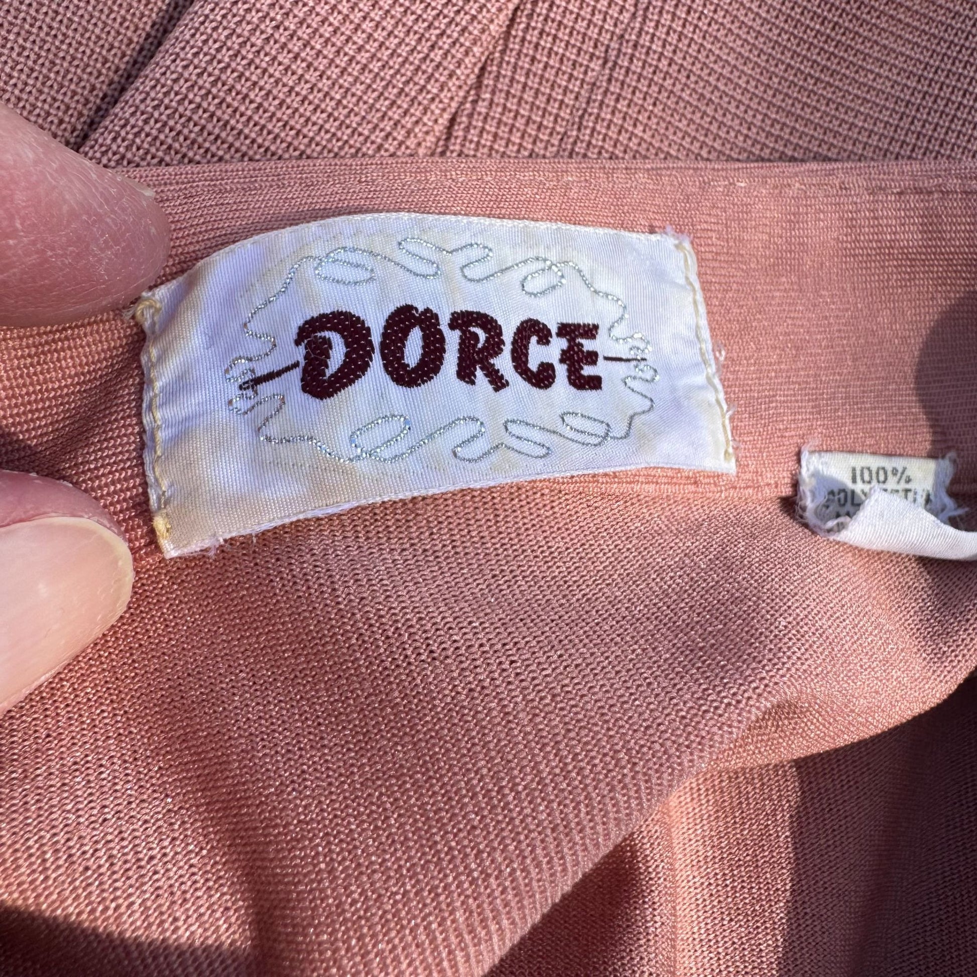 Dorce Vintage Womens Long Sleeve Button Top A-Line Skirt Rose Pink 2 Piece Set