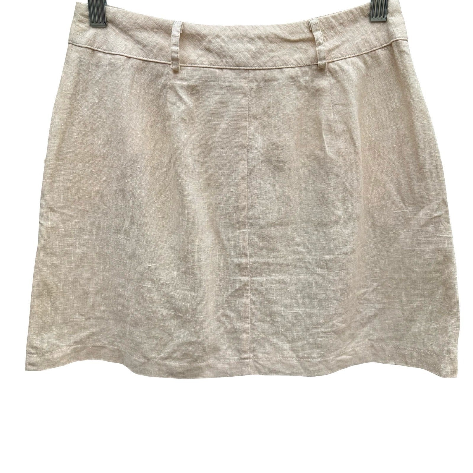 BCBG Paris Vintage 90s Y2K 100% Linen Nautical Breton Coastal Micro Mini Skirt 6