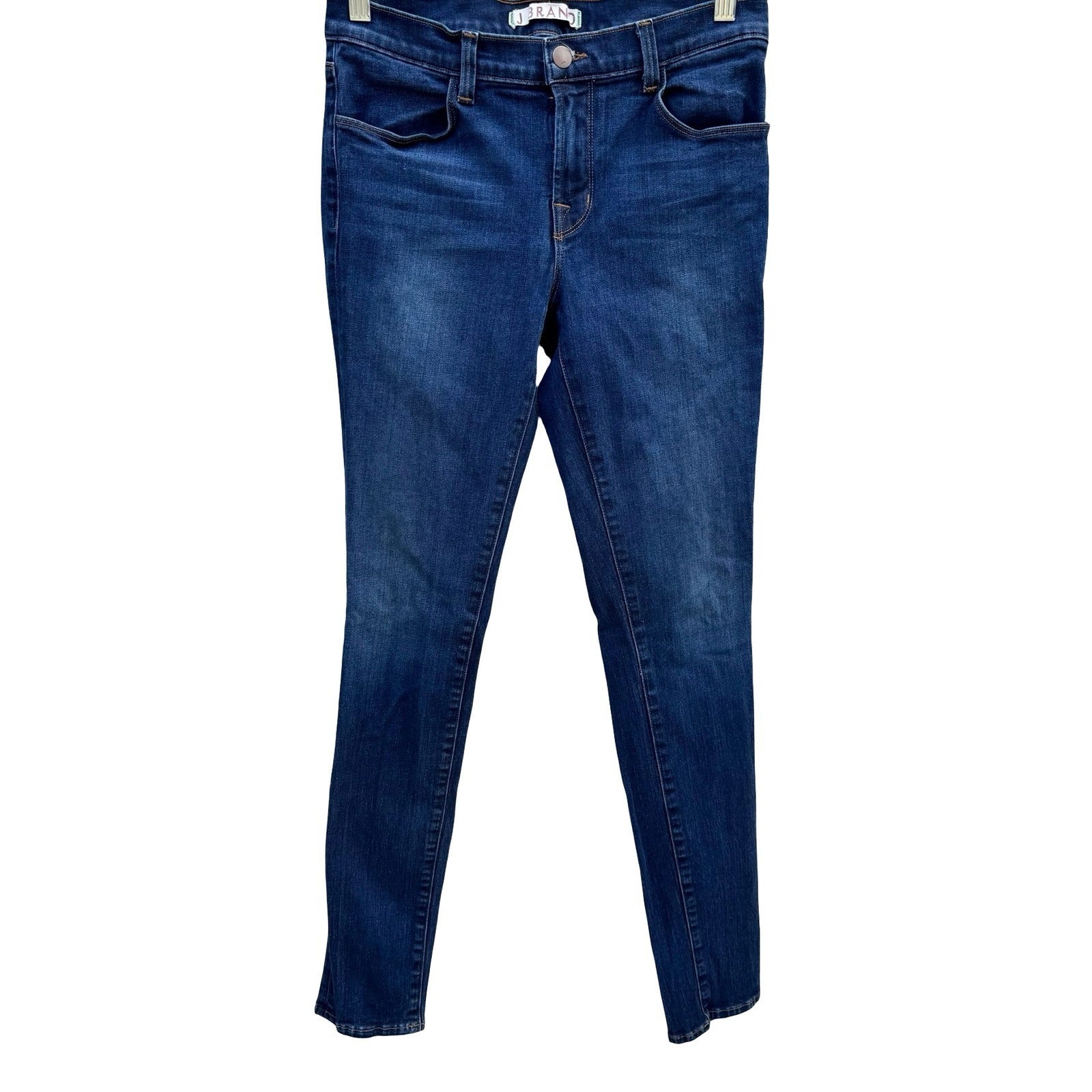 J Brand Veruca Dark Wash Stretch Skinny Jeans Blue Denim Womens 27 Rocker Grunge