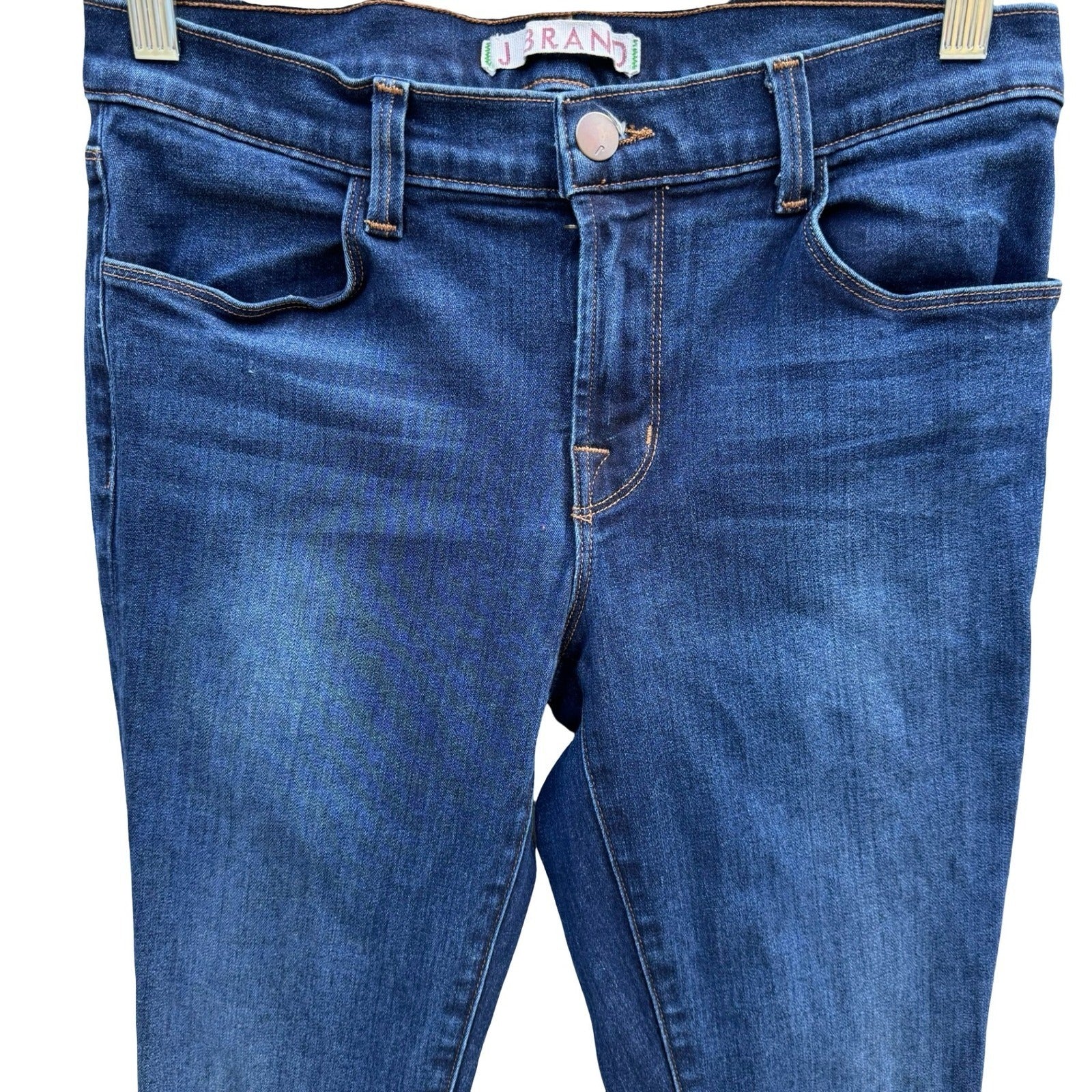 J Brand Veruca Dark Wash Stretch Skinny Jeans Blue Denim Womens 27 Rocker Grunge