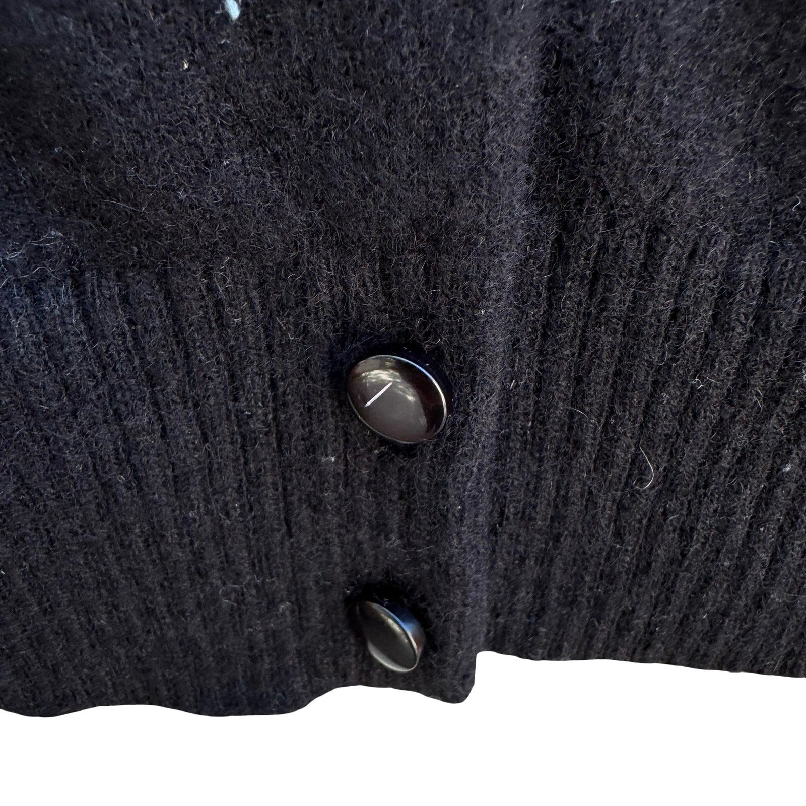 J. Crew 100% Cashmere Old Money Minimalist Cardigan Sweater Black Womens XS