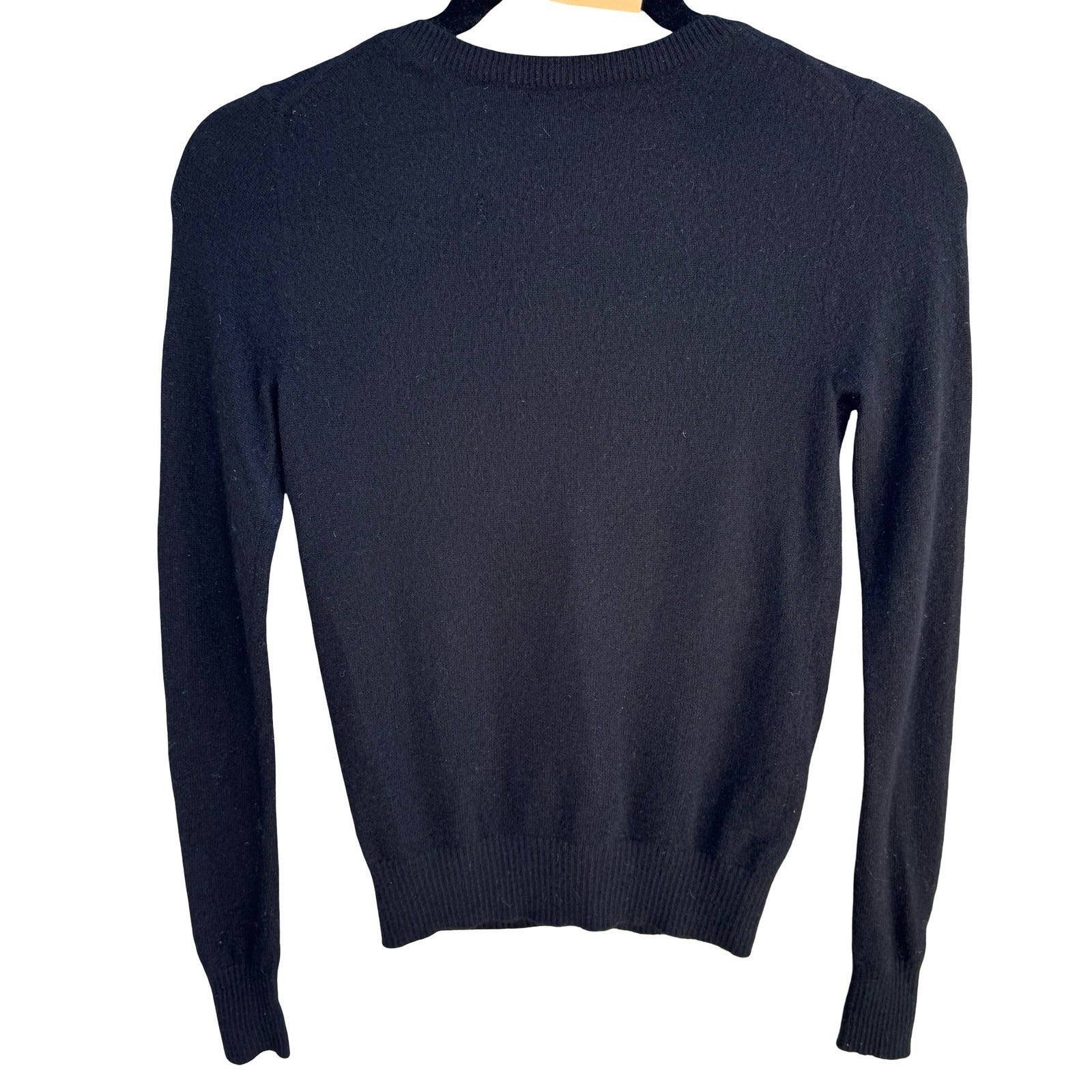 J. Crew 100% Cashmere Old Money Minimalist Cardigan Sweater Black Womens XS