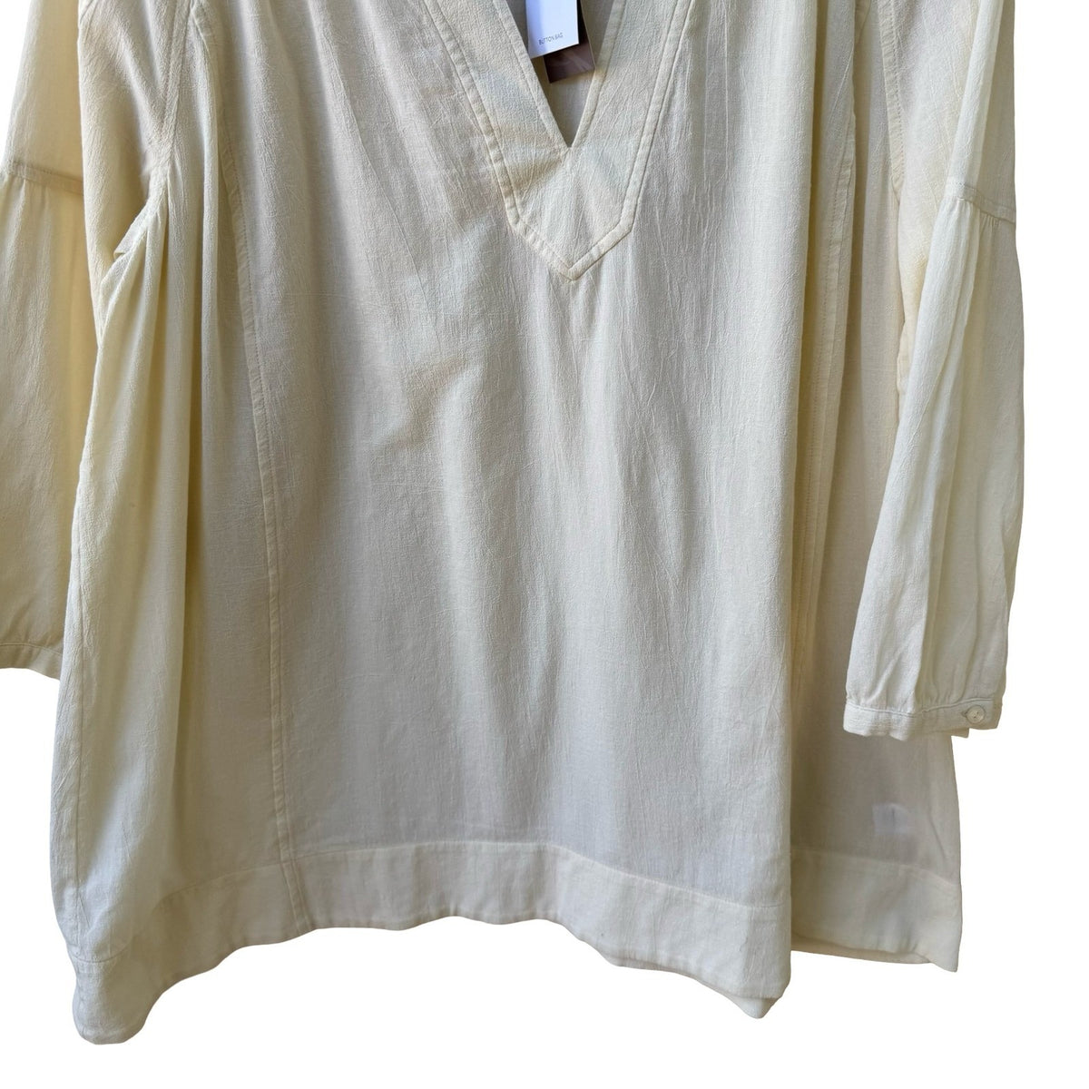J Jill Butter Yellow Coastal Minimalist Lagenlook Cotton Gauze Tunic Top XL NEW