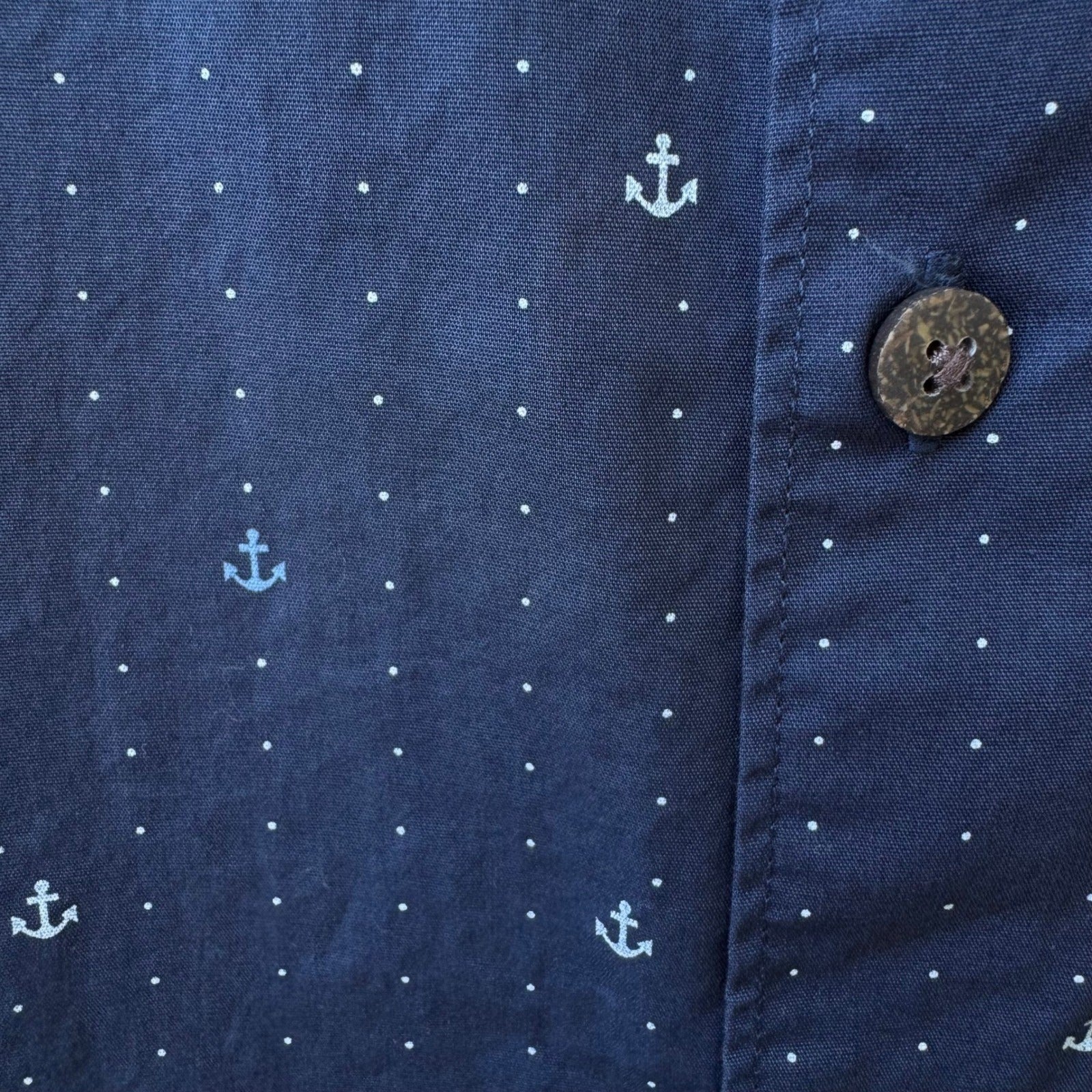 Havanera Nautical Anchor Print Coastal Sailor Preppy Cotton Shirt Navy Mens XL
