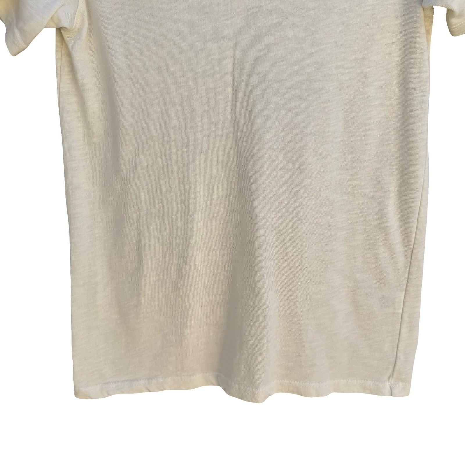 American Giant Sustainable Supima Cotton V-Neck Minimalist Shirt Ivory Womens S