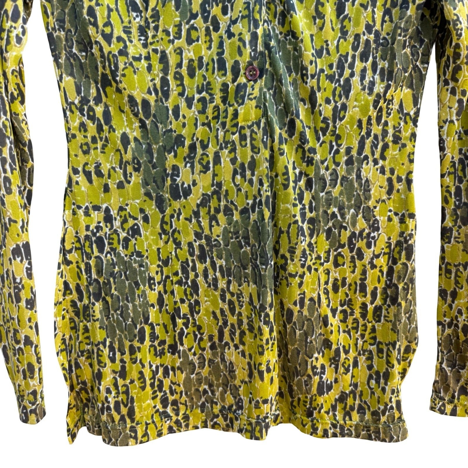 Morgan De Toi Vintage French Y2K 90s Semi Sheer Indie Animal Print Mesh Blouse