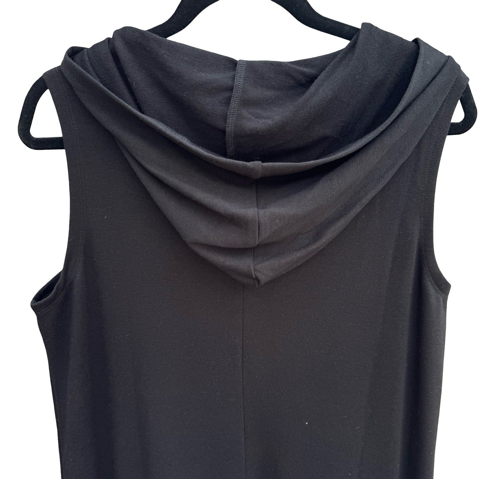 Bobeau Black Sleeveless Hoodie Dress Kangaroo Pocket MD9K09CDCO Womens Large NWT