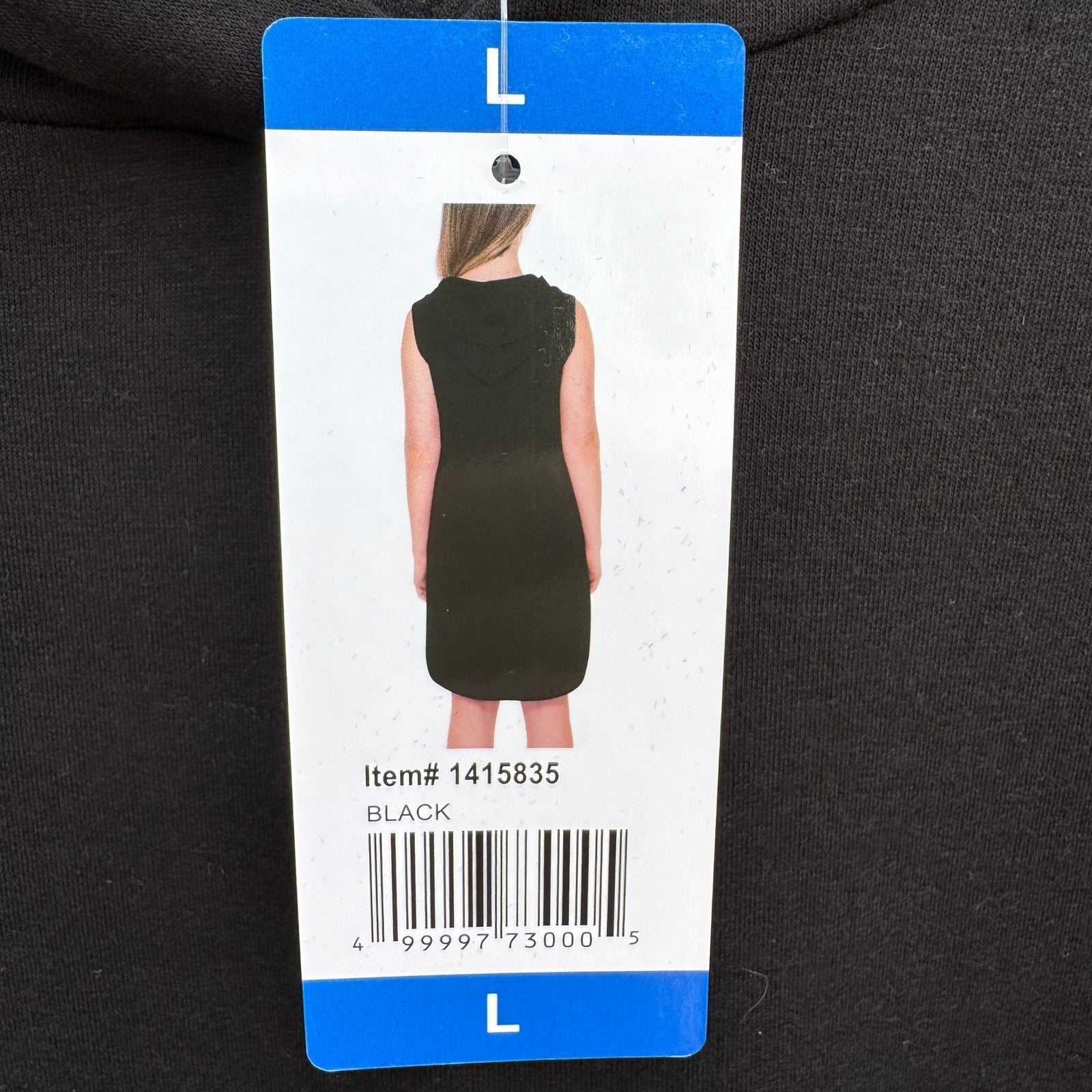 Bobeau Black Sleeveless Hoodie Dress Kangaroo Pocket MD9K09CDCO Womens Large NWT