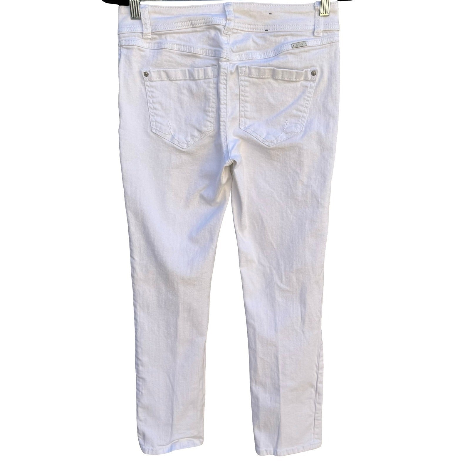 INC International Concepts White Straight Leg Crop Jeans Regular Fit Size 4