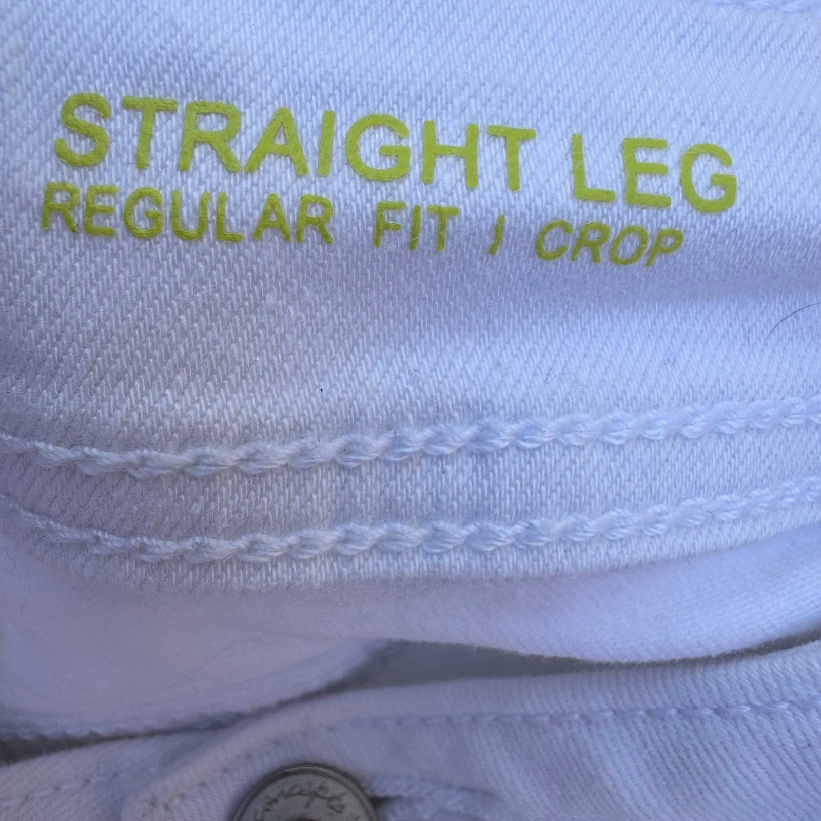 INC International Concepts White Straight Leg Crop Jeans Regular Fit Size 4