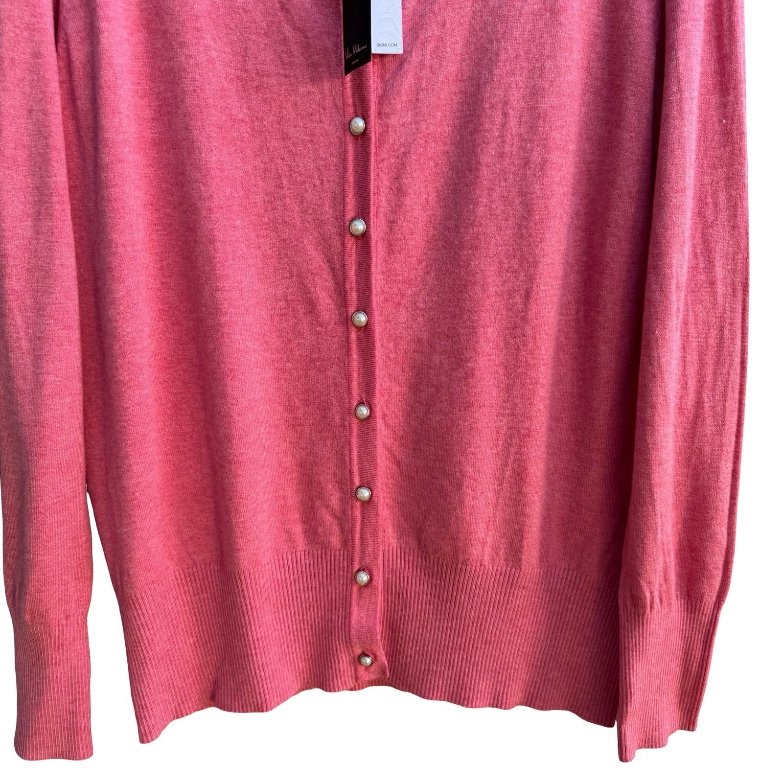 Vila Milano Coquette Balletcore Pearl Button Wool Blend Cardigan Sweater XL NWT