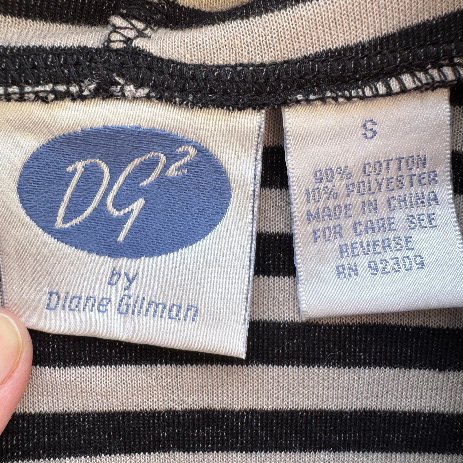 Diane Gilman DG2 Womens Striped Open Front Draped Cardigan Grey Black S NEW