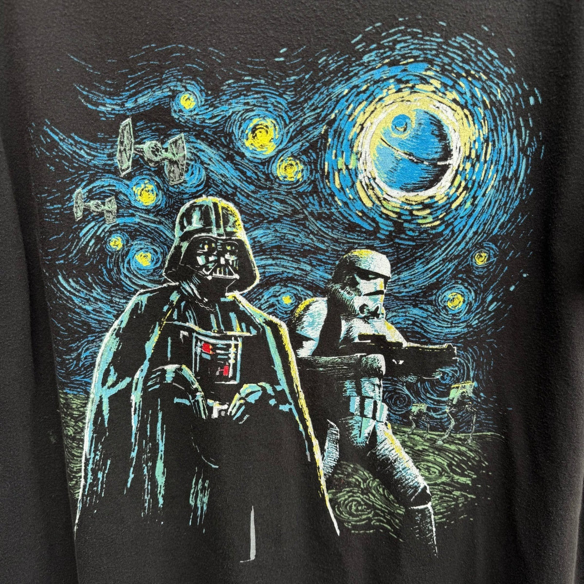 Star Wars Mad Engine Starry Night Van Gogh Darth Vader Stormtrooper Shirt Mens L