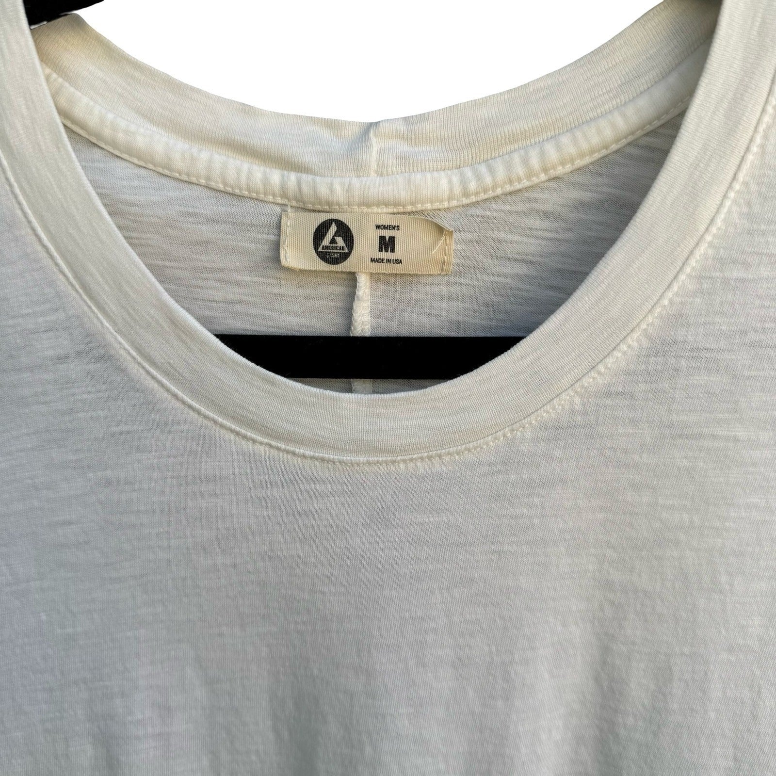 American Giant Womens White Supima Cotton Sleeveless Muscle Tee Slub Knit Size M