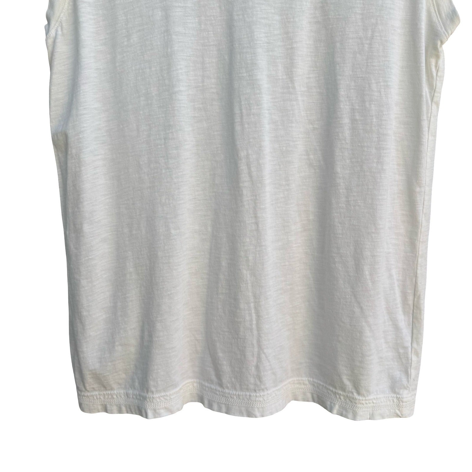 American Giant Womens White Supima Cotton Sleeveless Muscle Tee Slub Knit Size M