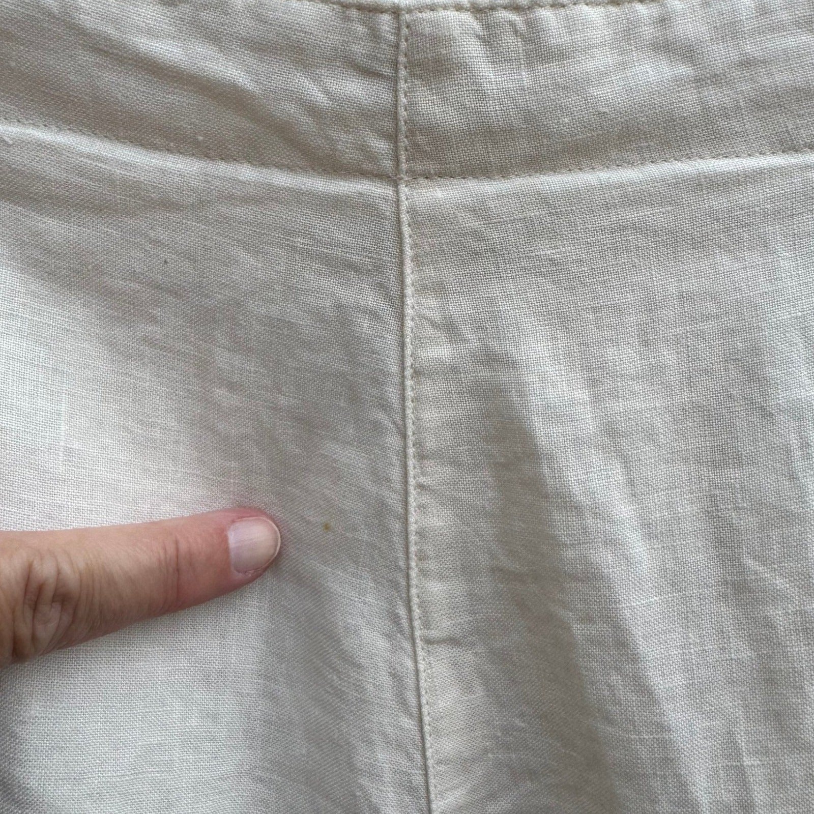 J Jill Ivory 100% Linen Coastal Minimalist Wide Leg Pants Trousers Lined 14 NEW