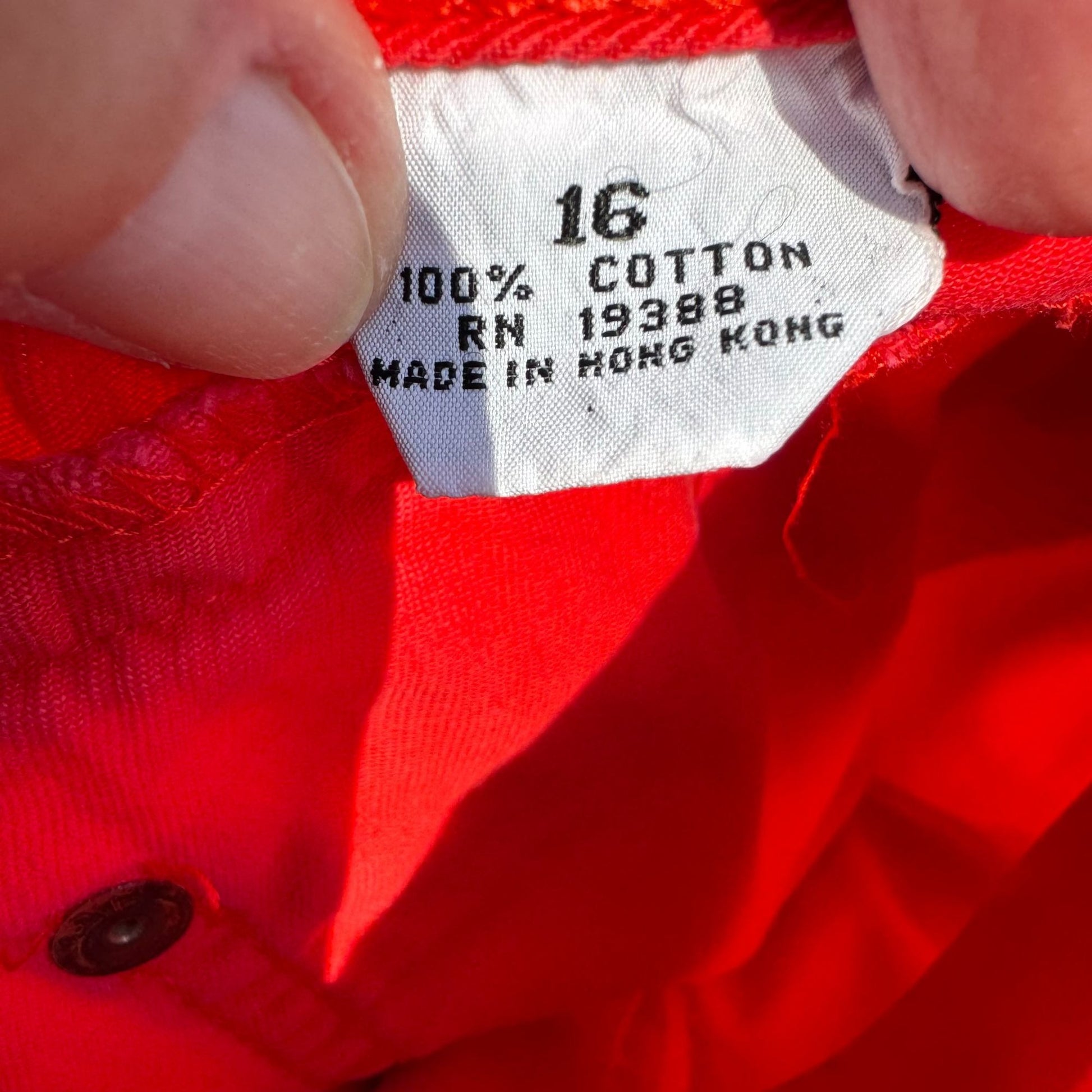 Brittania Vintage Womens Red High-Waisted Straight Leg Cotton Denim Pants 29x32