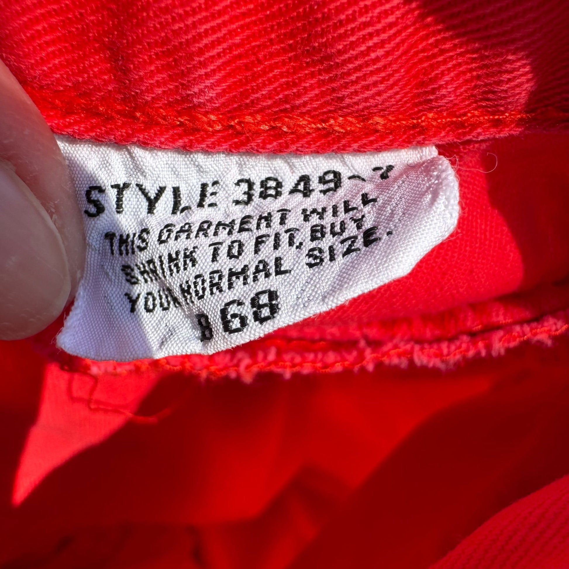 Brittania Vintage Womens Red High-Waisted Straight Leg Cotton Denim Pants 29x32