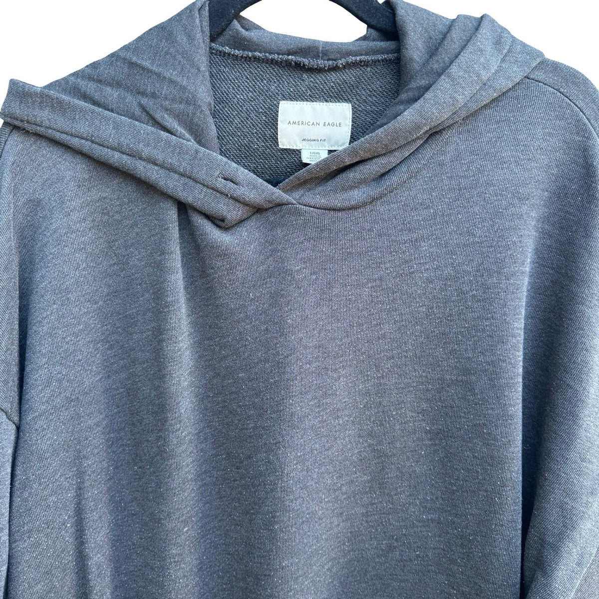 American Eagle Oversized Athleisure Jegging Fit Cozy Pullover Hoodie Gray L