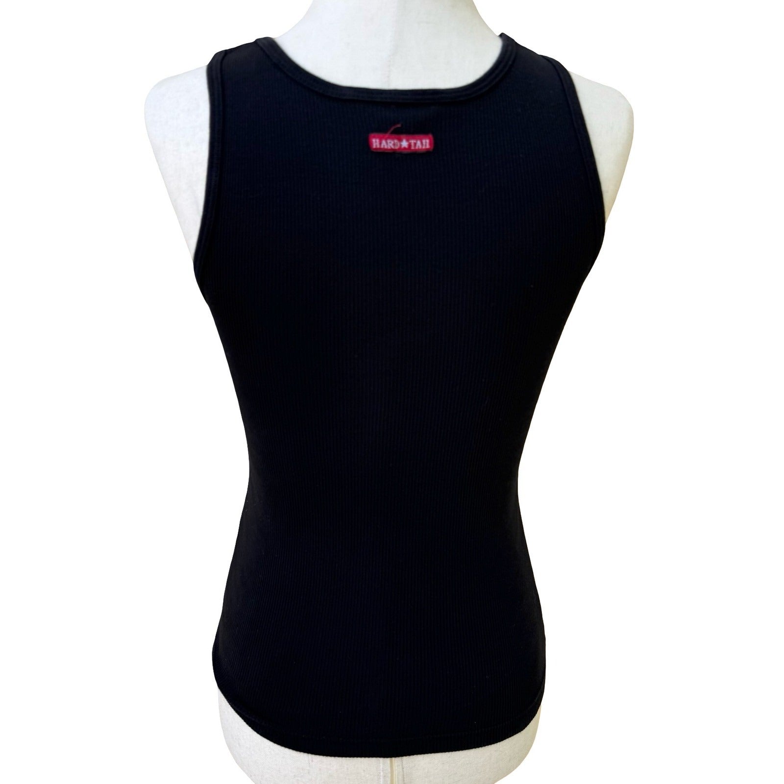 Hard Tail Y2K 90s Babydoll Grunge Goth Indie Ribbed Ankh Graphic Tank Black M