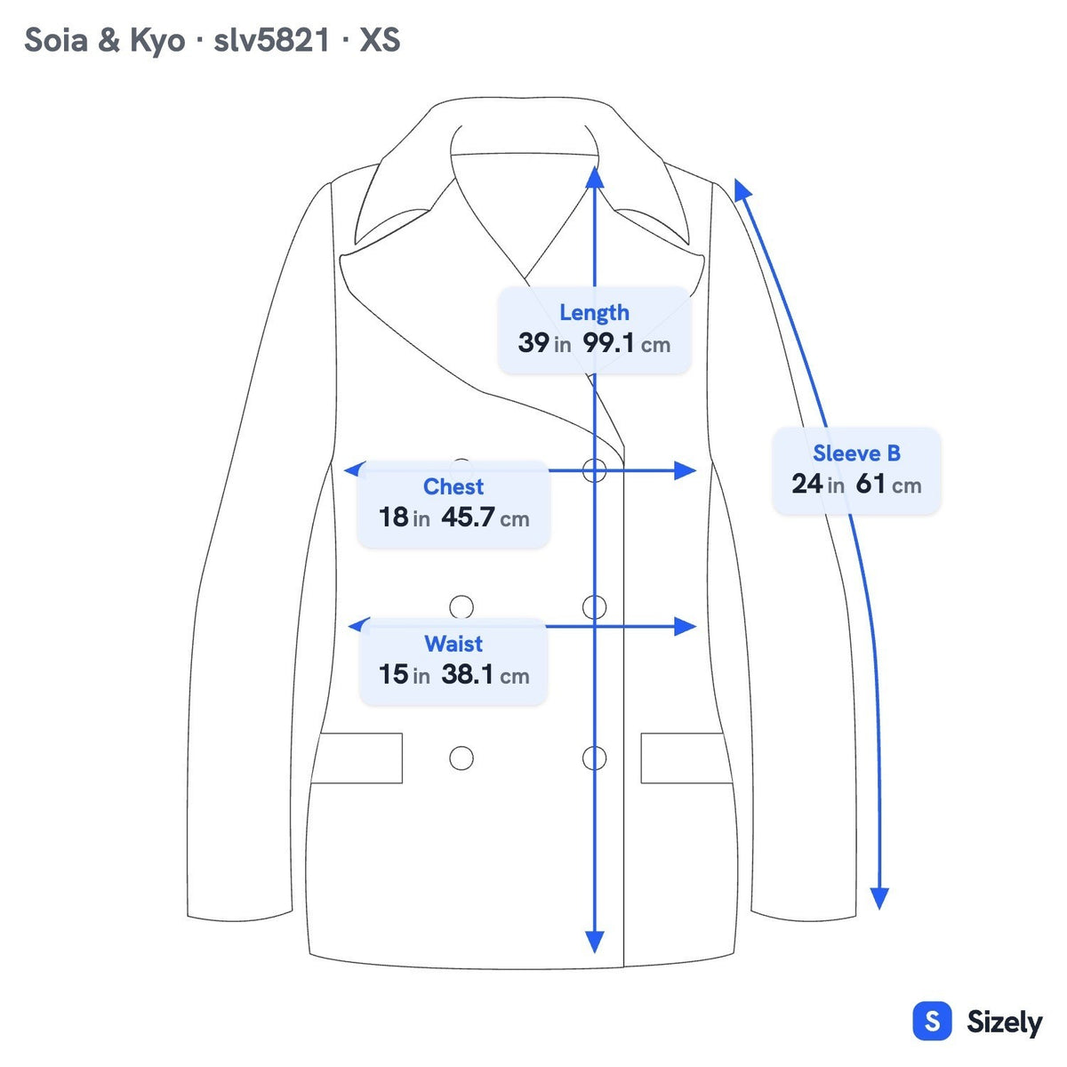 Soia & Kyo Tailored Minimalist Wool Blend Funnel Neck Pea Trench Coat Grey XS