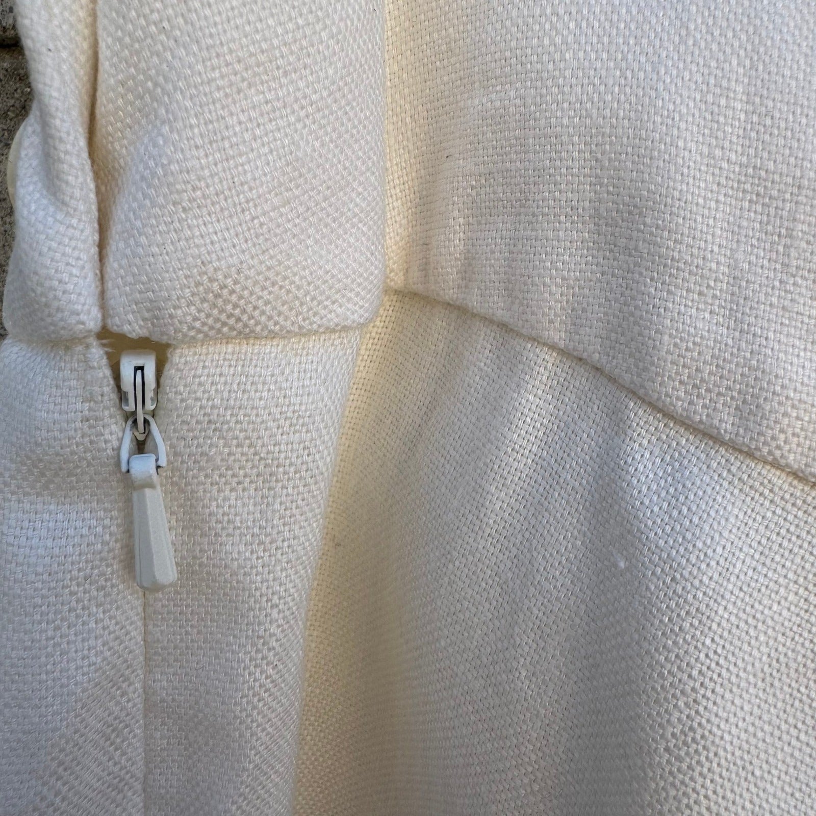 Lauren Ralph Lauren Womens White 100% Linen Wide Leg Trousers Side Zip Size 14
