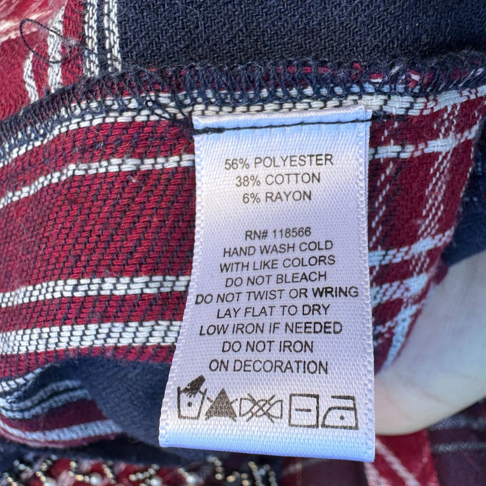 LaBellum Hillary Scott Womens Plaid Button Snap Western Rhinestone Pearl Shirt S