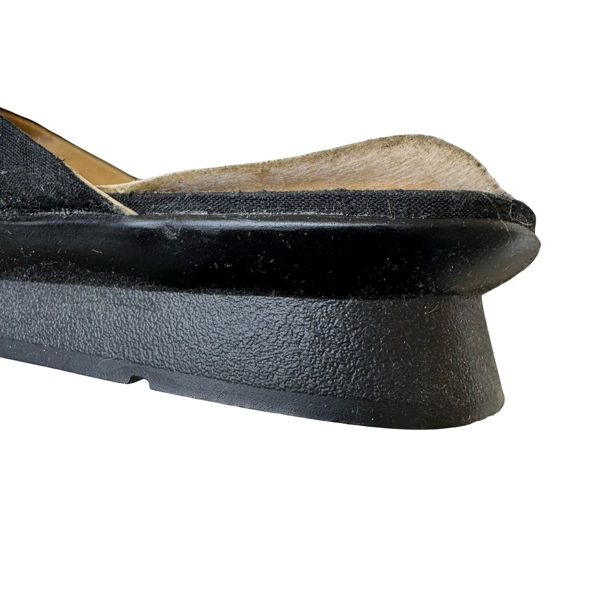 Bisou Bisou Michele Bohbot Textured Square Toe Wedge Slide Mules Black Women 10M