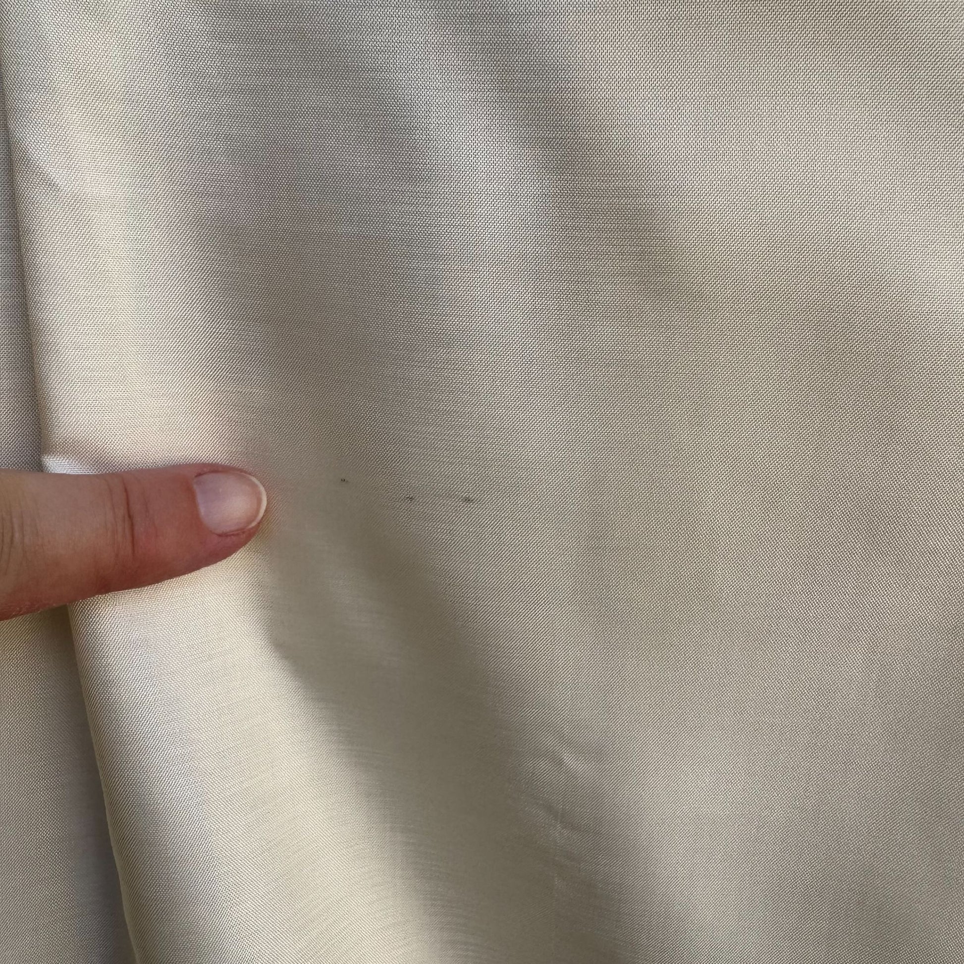 Josephine Vintage Womens Cream Poly Shantung Button-Up Roll Tab Sleeve Blouse 14