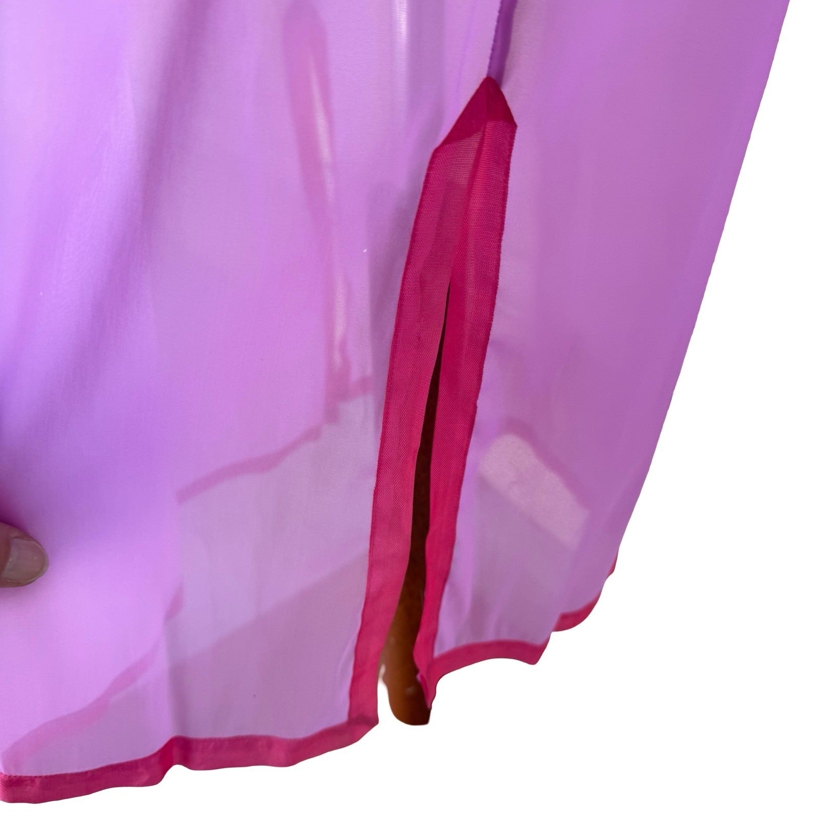 Vintage Y2K Sheer Coquette Fairy Romantic Boudoir Maxi Slip Dress Crochet Trim S