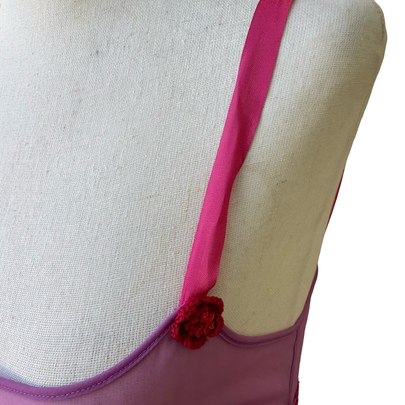 Vintage Y2K Sheer Coquette Fairy Romantic Boudoir Maxi Slip Dress Crochet Trim S