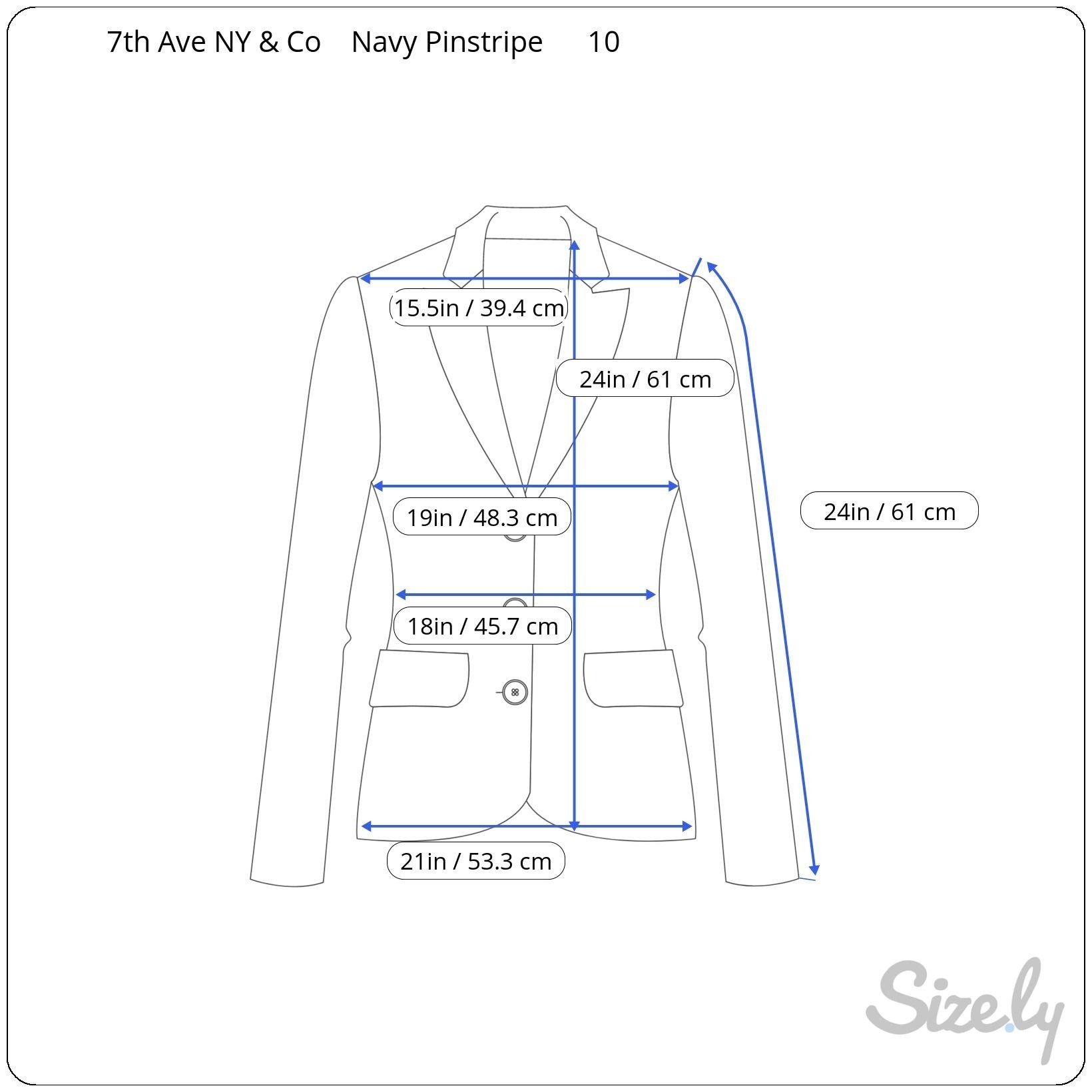 7th Avenue Design Studio Womens Preppy Navy White Pinstripe Blazer Jacket 10