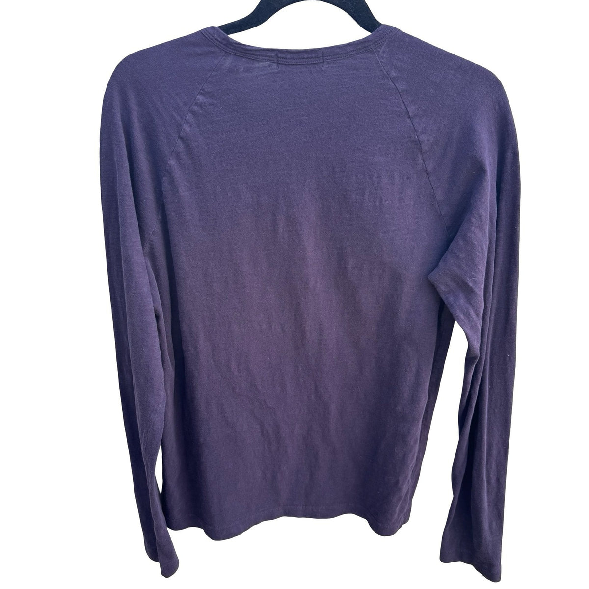 Theory Adrik L Strato Minimalist Layering Slub Cotton Henley Shirt Purple Mens S