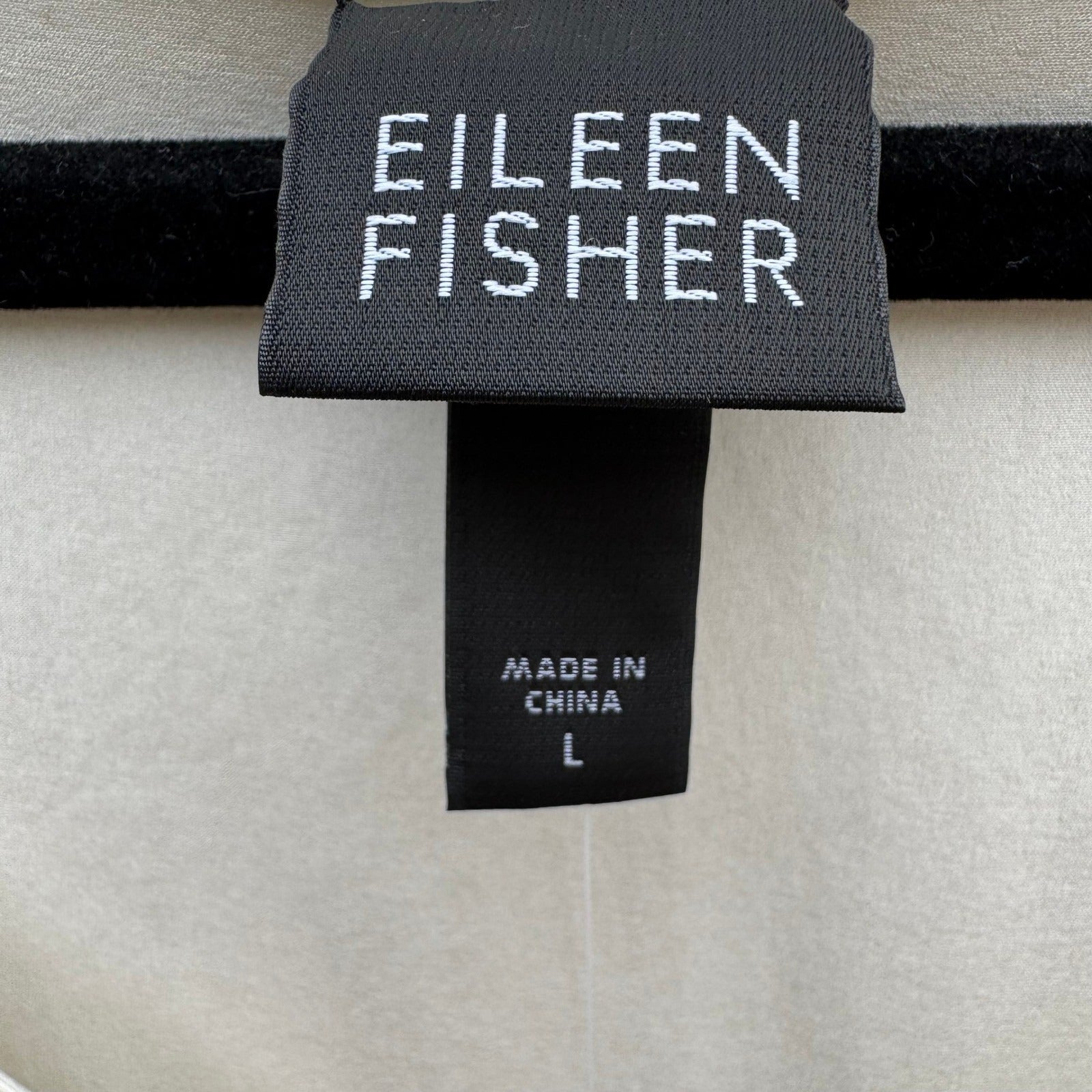 Eileen Fisher Silk Charmeuse Stretch Minimalist Luxury Basic Tunic Ivory L NEW