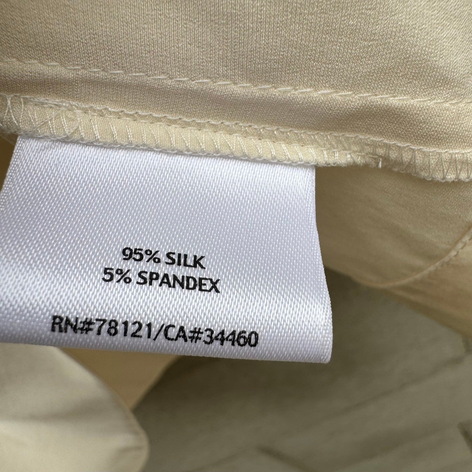 Eileen Fisher Silk Charmeuse Stretch Minimalist Luxury Basic Tunic Ivory L NEW