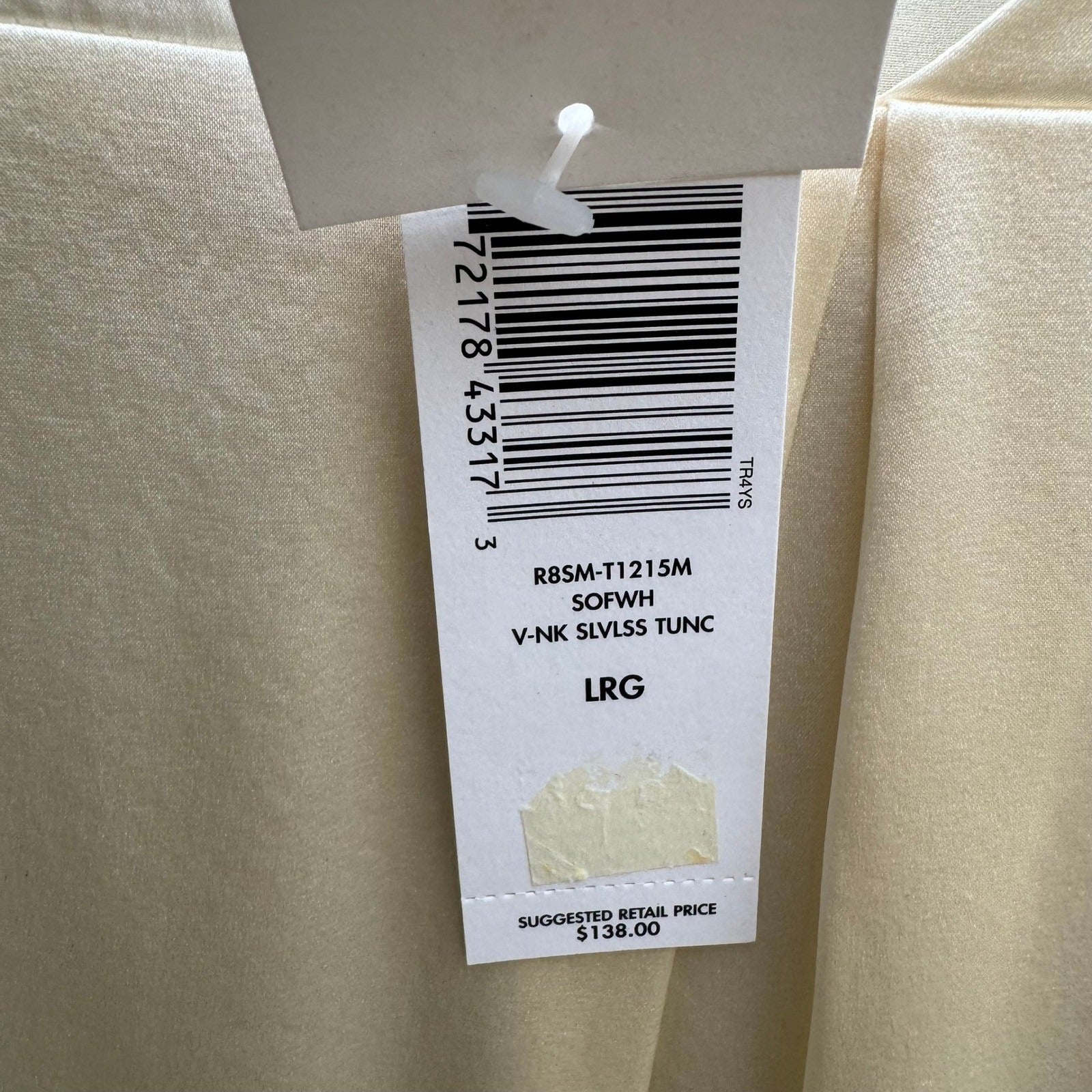 Eileen Fisher Silk Charmeuse Stretch Minimalist Luxury Basic Tunic Ivory L NEW