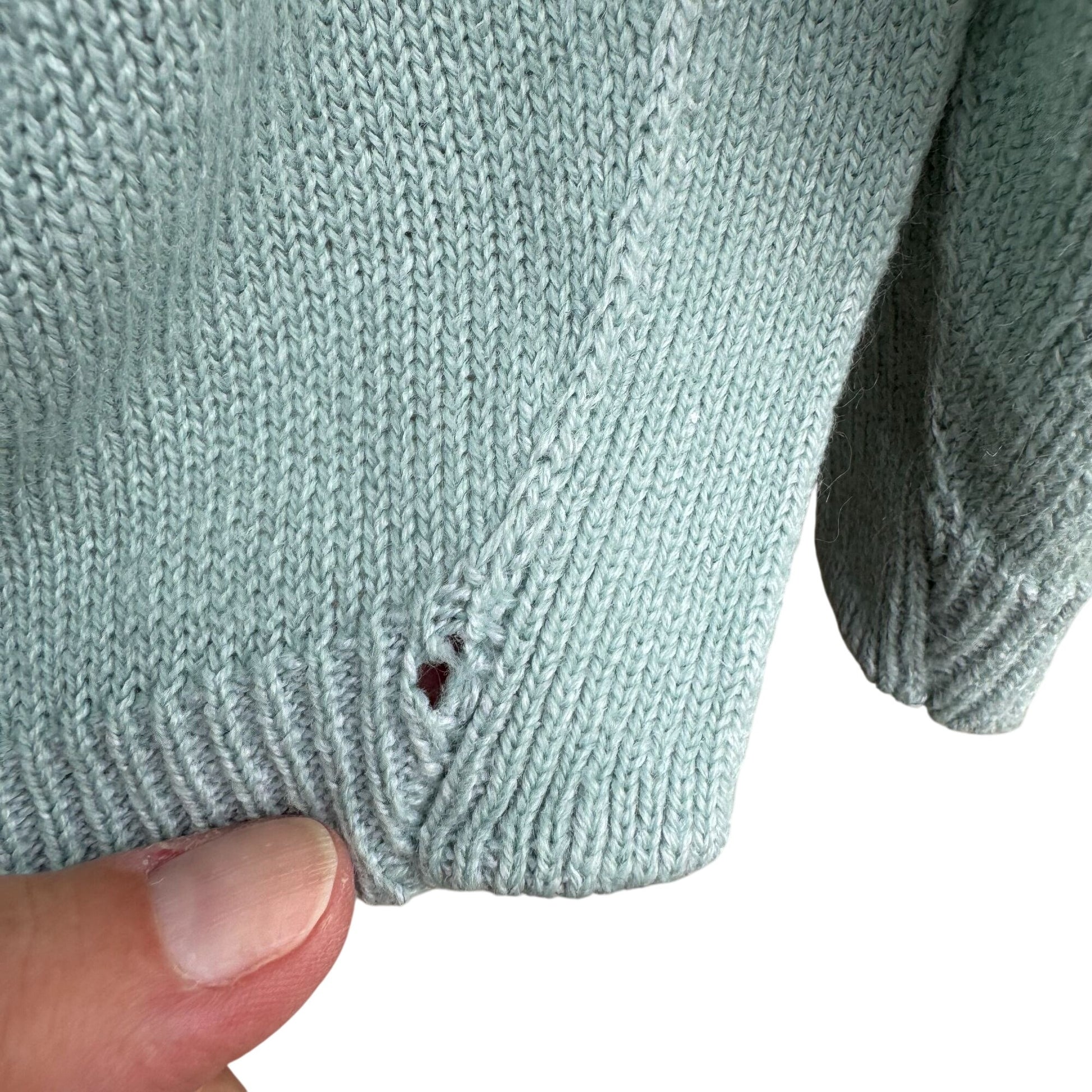 Epogee Vintage Womens Green Floral Embroidery Short Sleeve Cottage Cardigan L