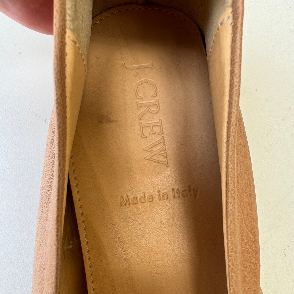 J.Crew Italian Leather Quiet Luxury Snakeskin Cap Toe Ballet Flats Taupe 11
