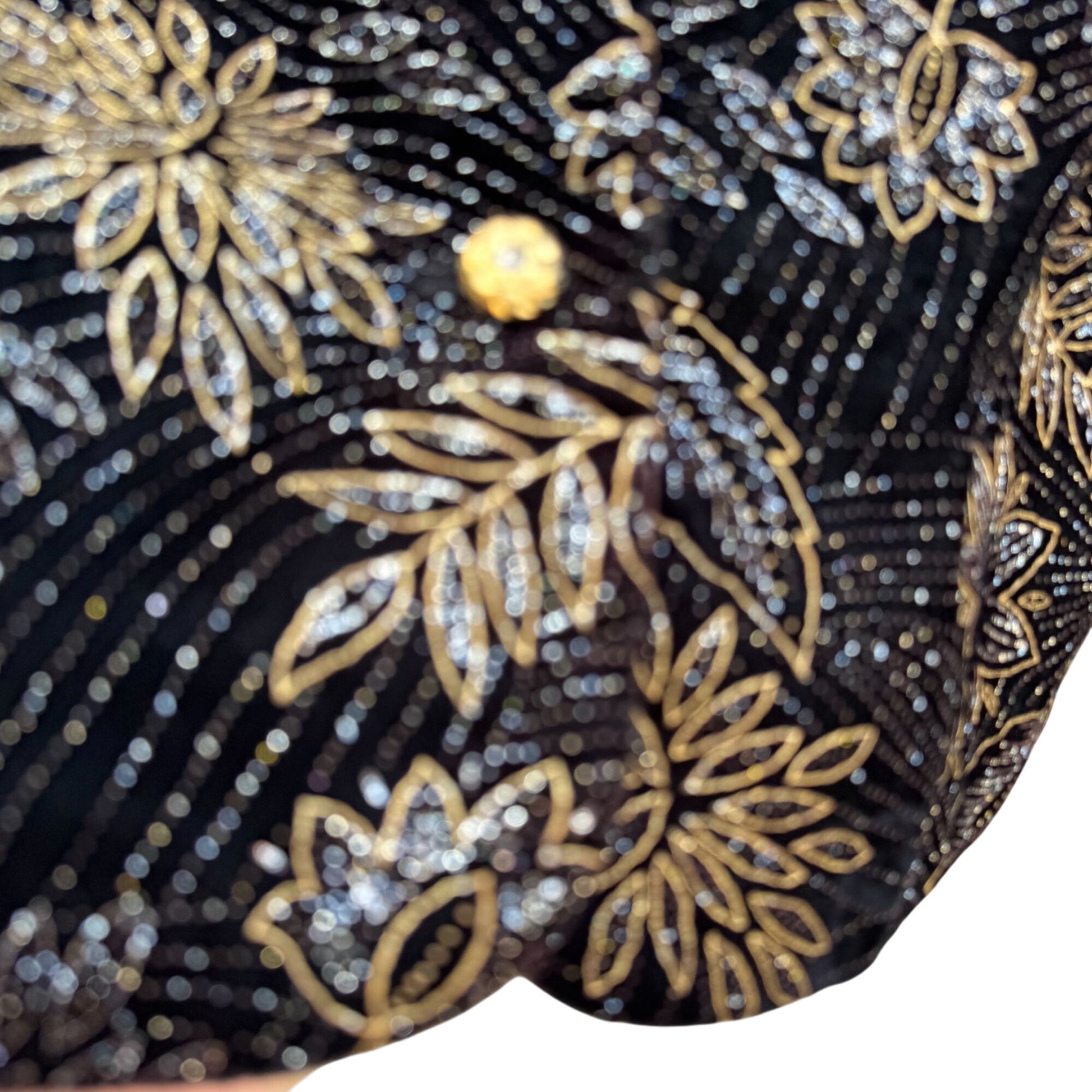 Norton McNaughton Vintage Womens Black & Gold Floral Button-Up Blazer Jacket 10