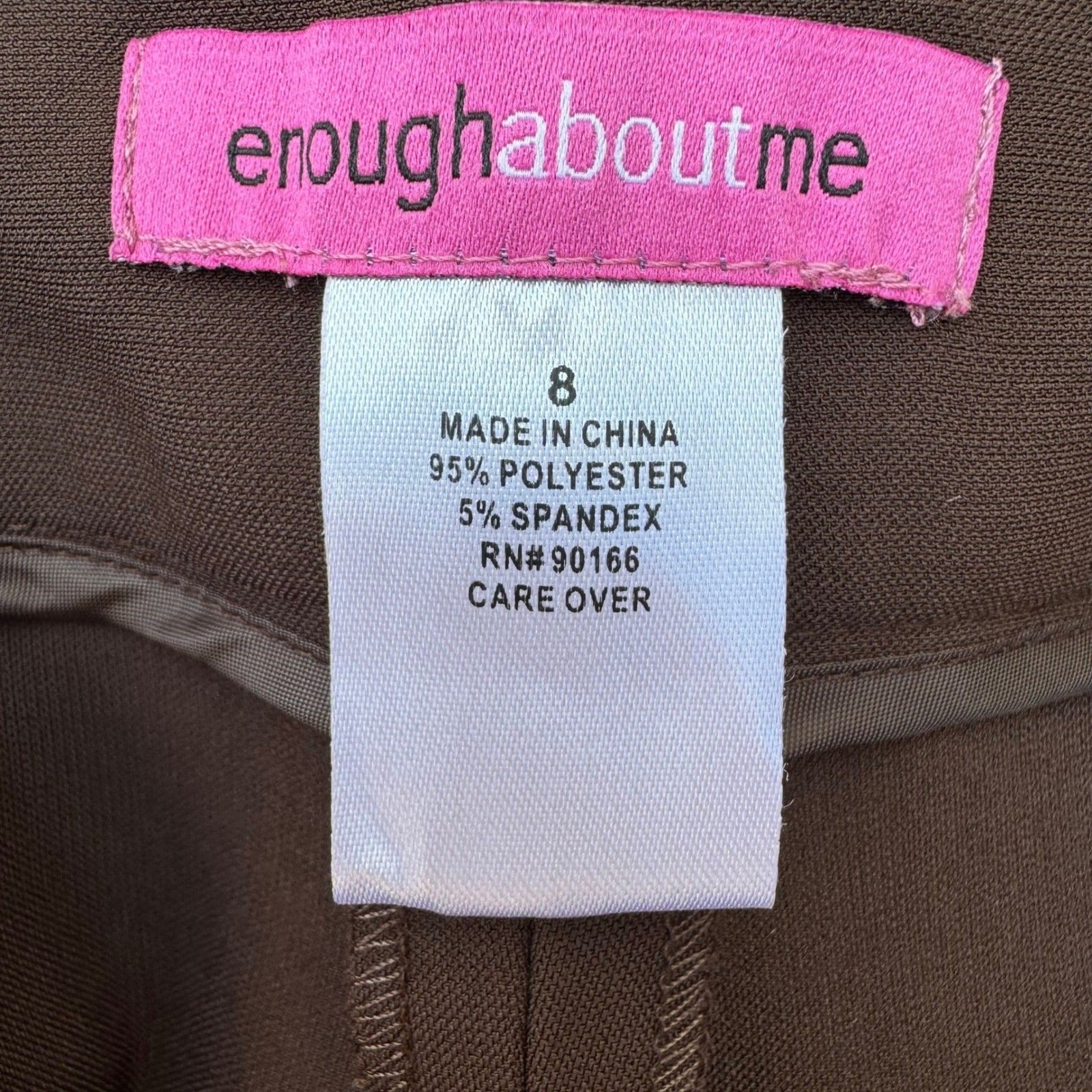 Enough About Me Y2K Brown Flare Leg Trousers Split Hem Dress Pants Womens 8