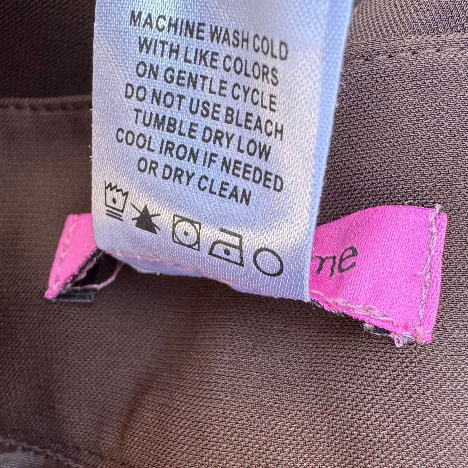 Enough About Me Y2K Brown Flare Leg Trousers Split Hem Dress Pants Womens 8