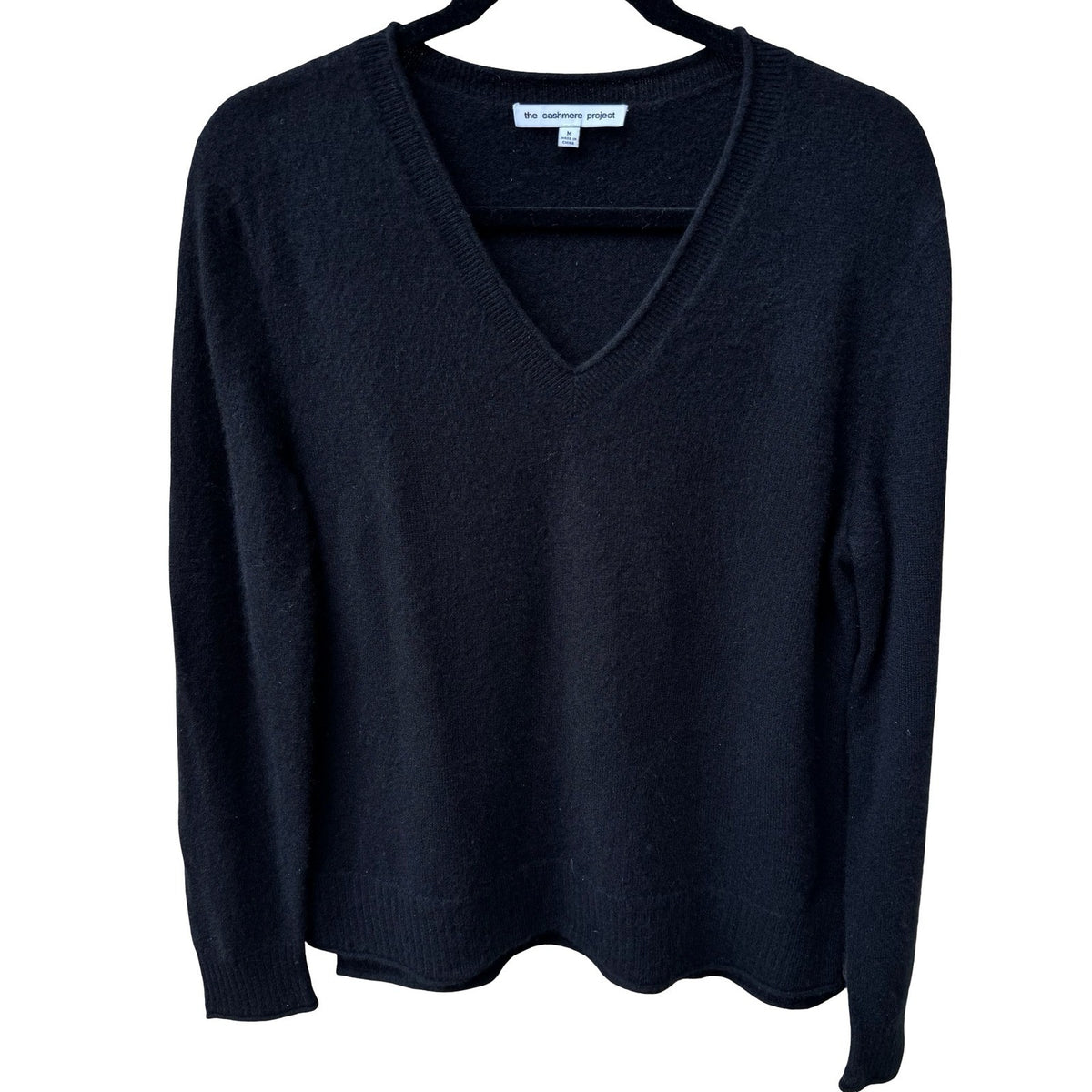 The Cashmere Project 100% Cashmere Quiet Luxury Minimalist Cozy Sweater Black M