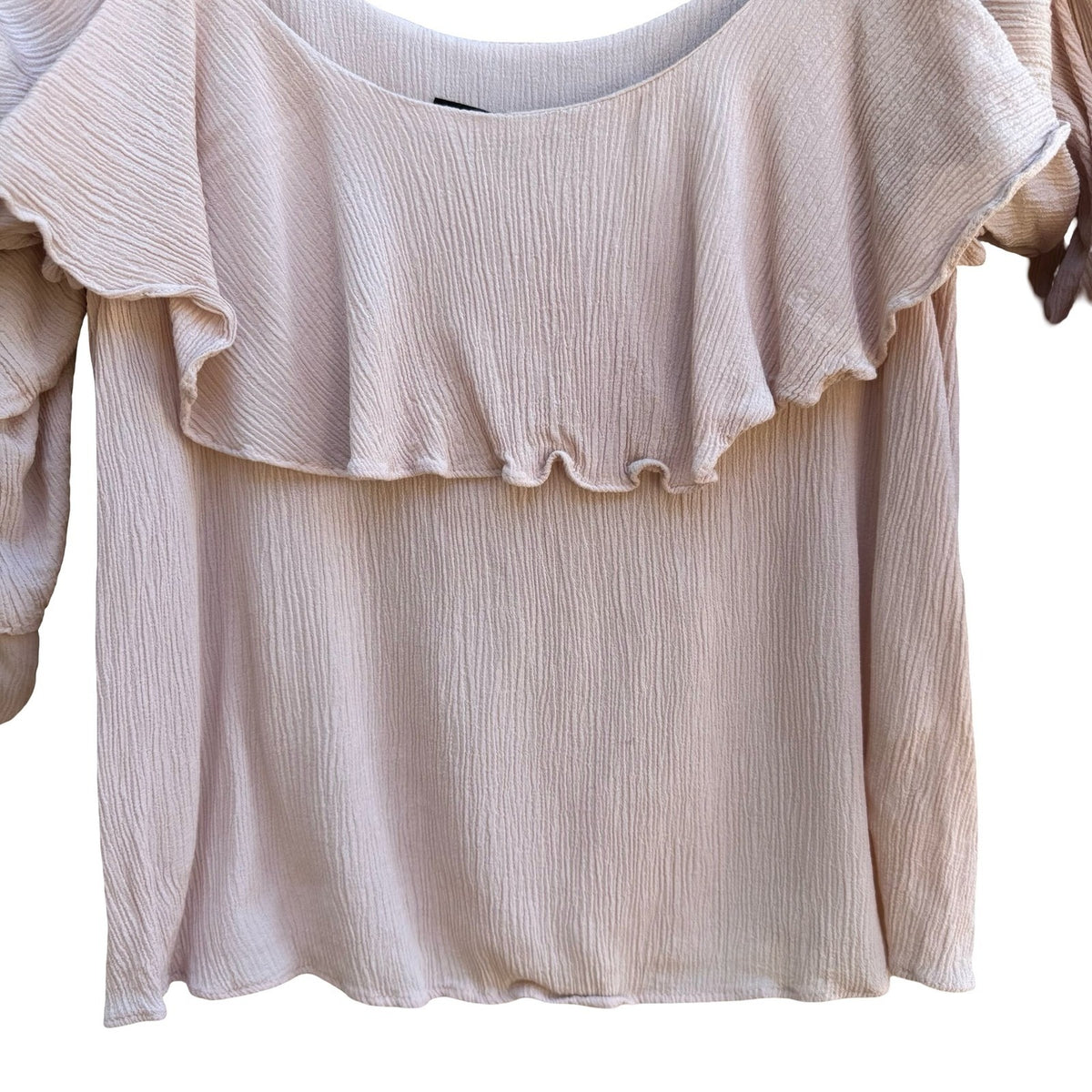 Zara Woman Coquette Balletcore Fairy Pastel Pink Ruffle Cold Shoulder Blouse S