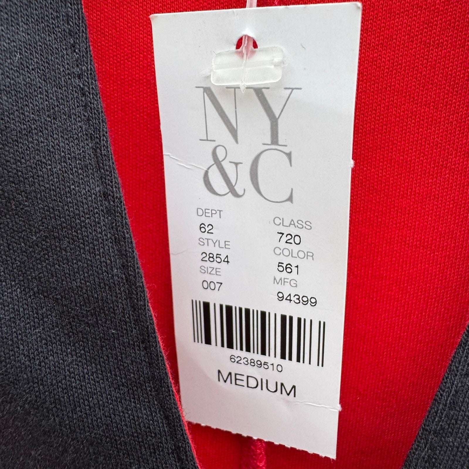 New York & Company Red Shift Dress Notched Neck Bell Sleeve Pockets Medium NEW
