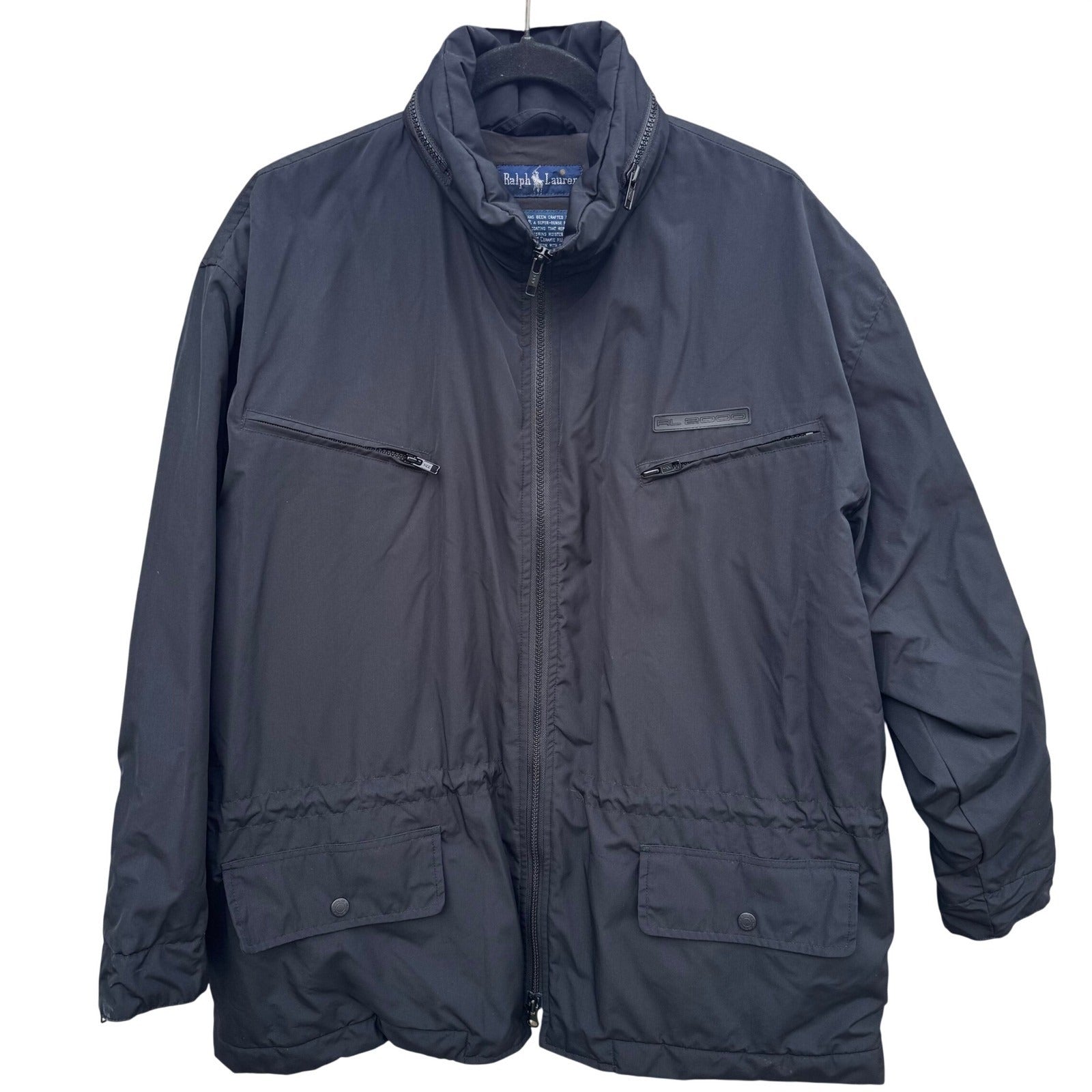 Ralph Lauren RL 2000 Mens Black Thinsulate Utility Jacket Super Microft Size M