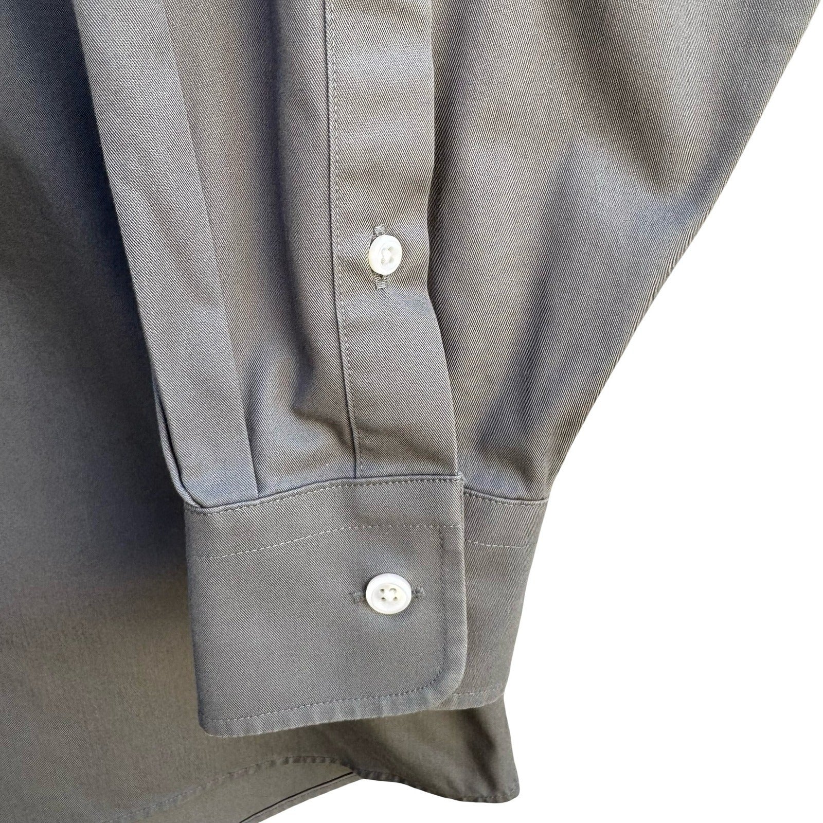 Nordstrom Smartcare Mens Long Sleeve Button Down Shirt Grey Cotton Sailboat Logo