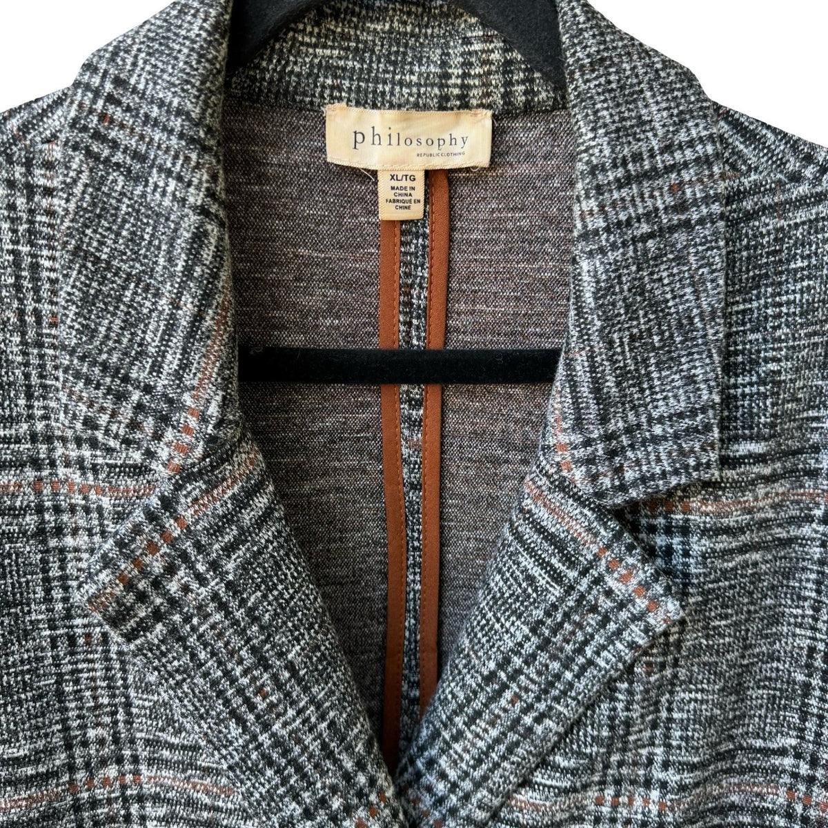 Philosophy Dark Academia Preppy Professional Plaid Longline Blazer Jacket XL