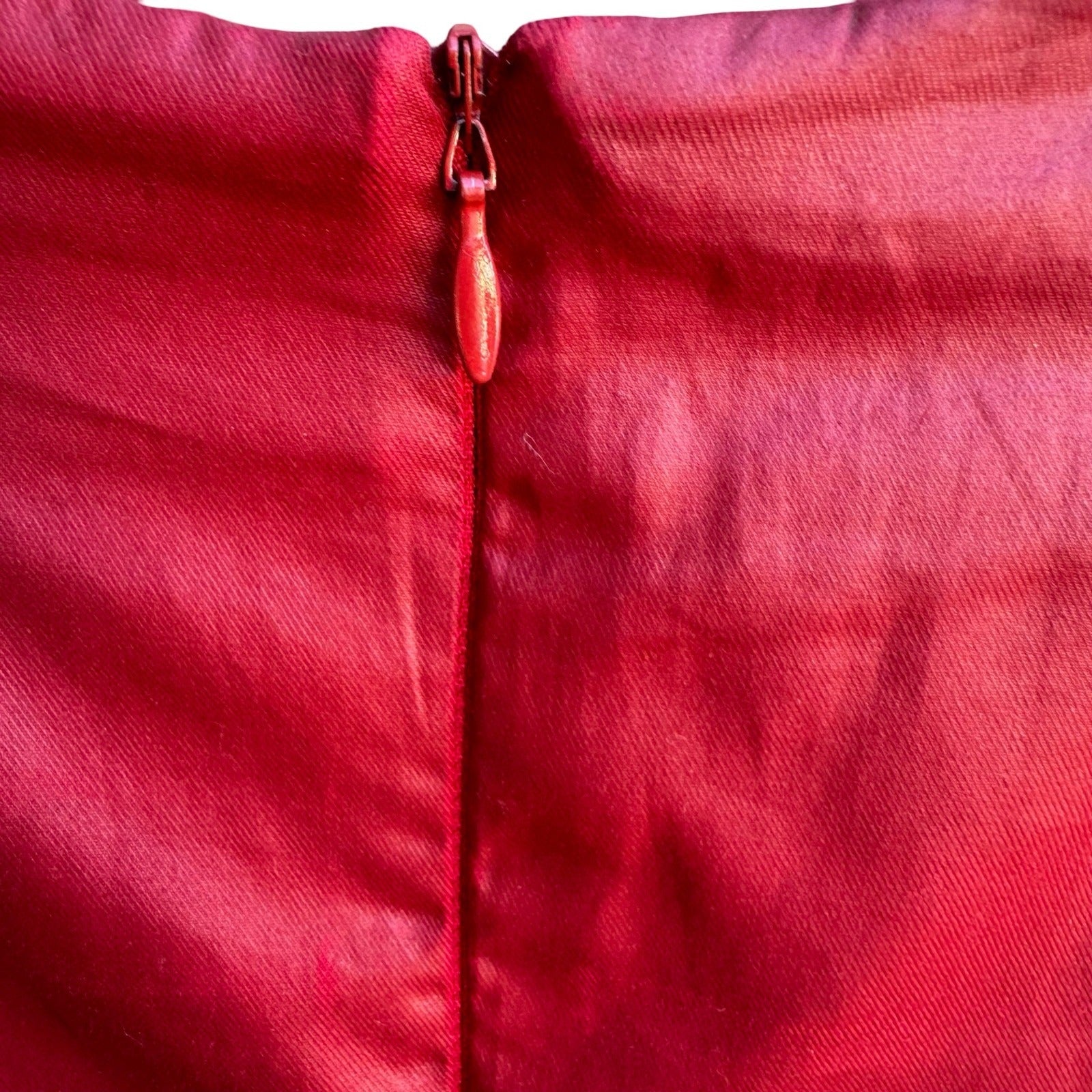 Tooke Fiona Beckett Vintage 90s Minimalist Red Cotton Pencil Skirt XS Archival